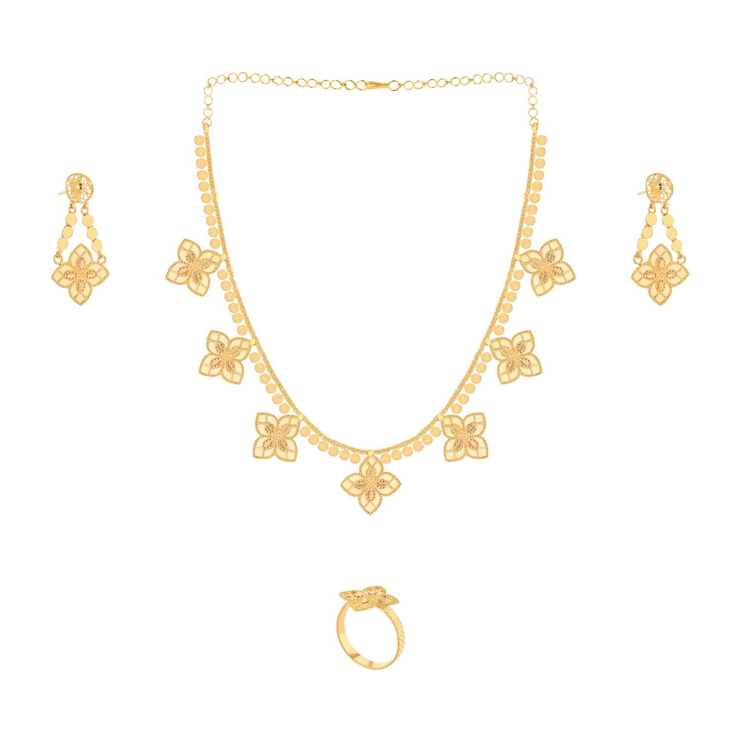 21K Floral Harmony Traditional Gold Set