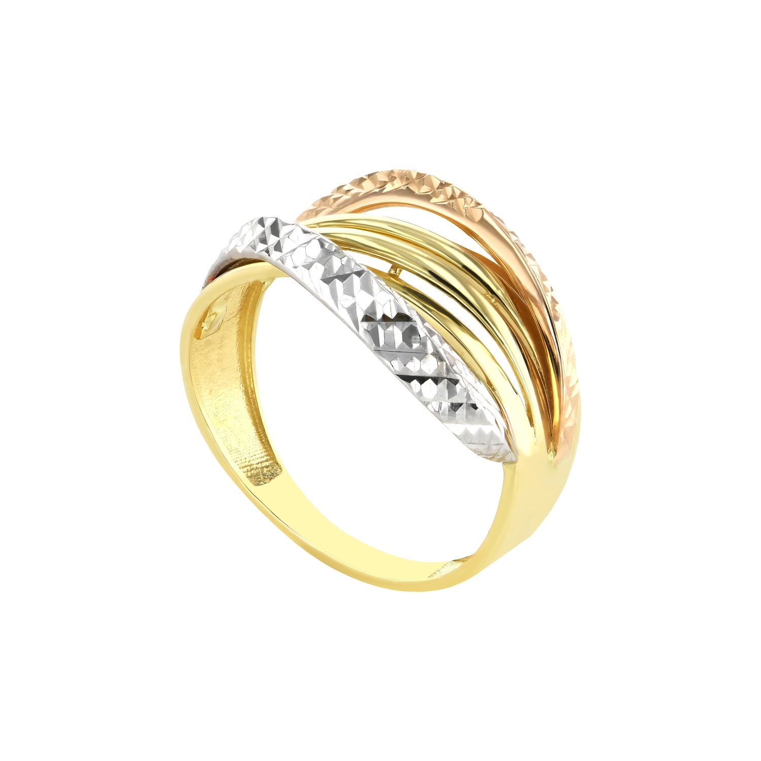 18K Trio Mix Elegance Gold Ring