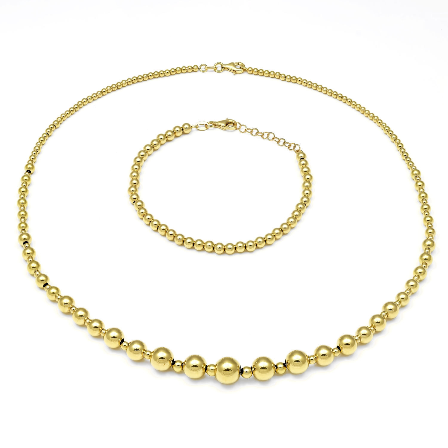 Classic Elegance 18K Beaded Gold Set