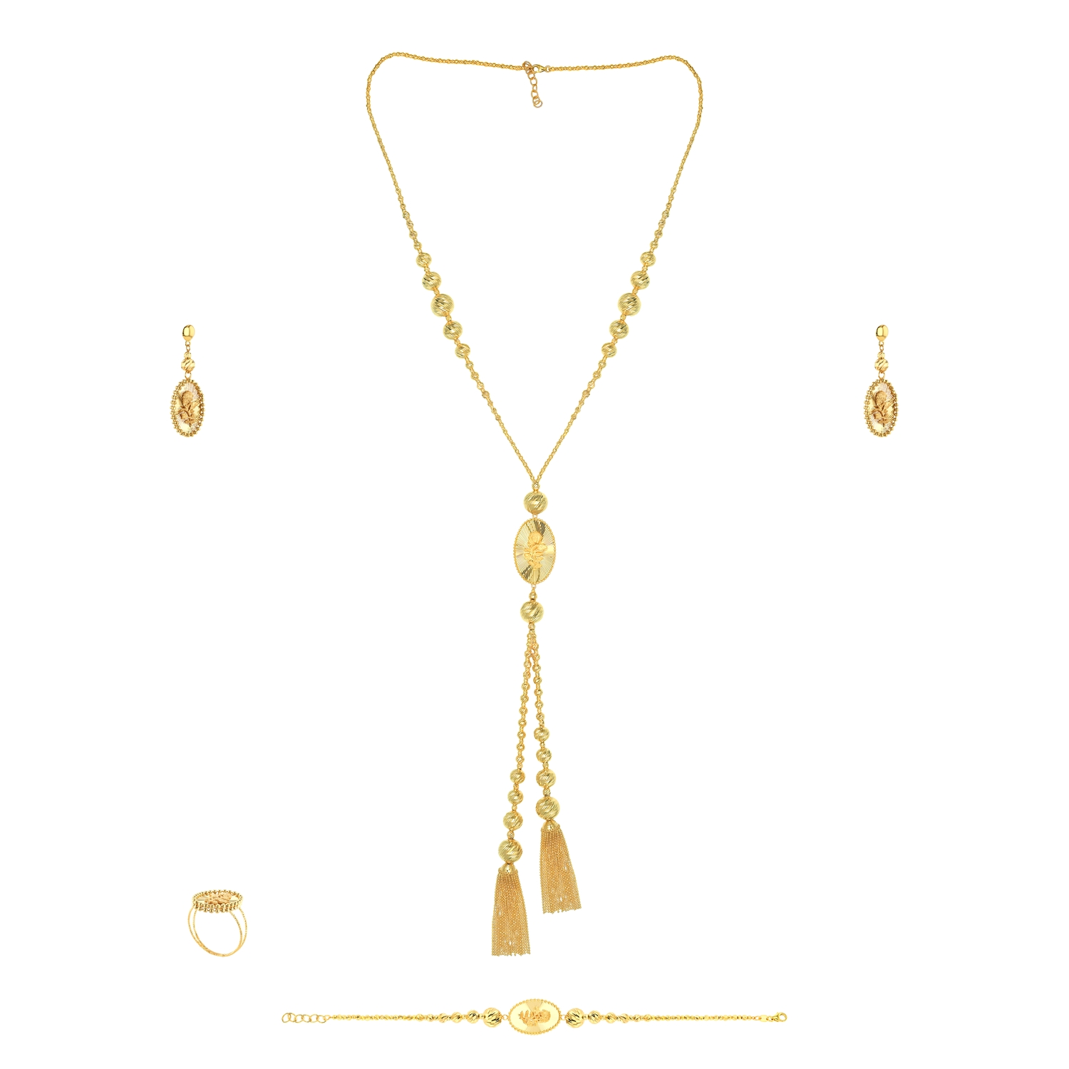 Zahra Elegance Tassel 21K Gold Set