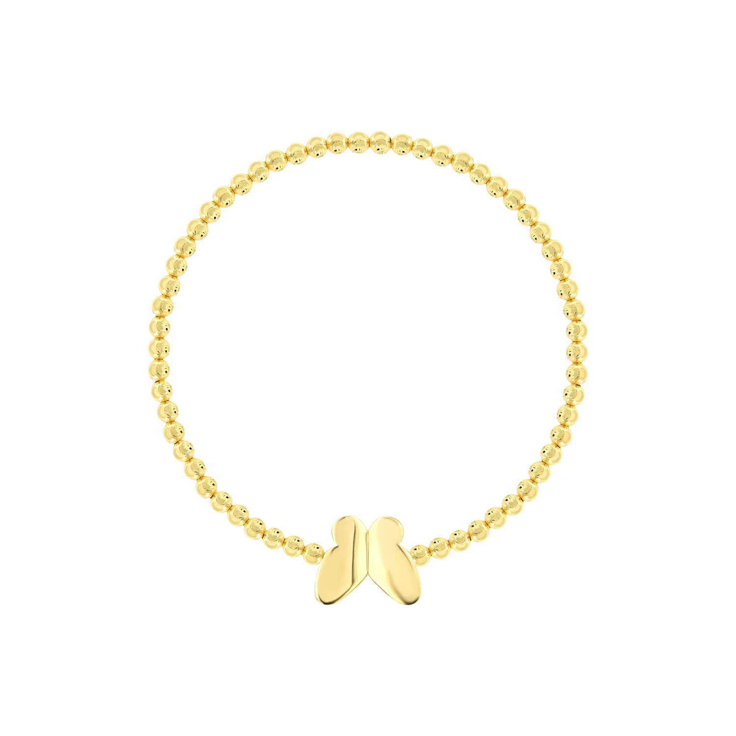 18K Golden Butterfly Kisses Bead Gold Bracelet