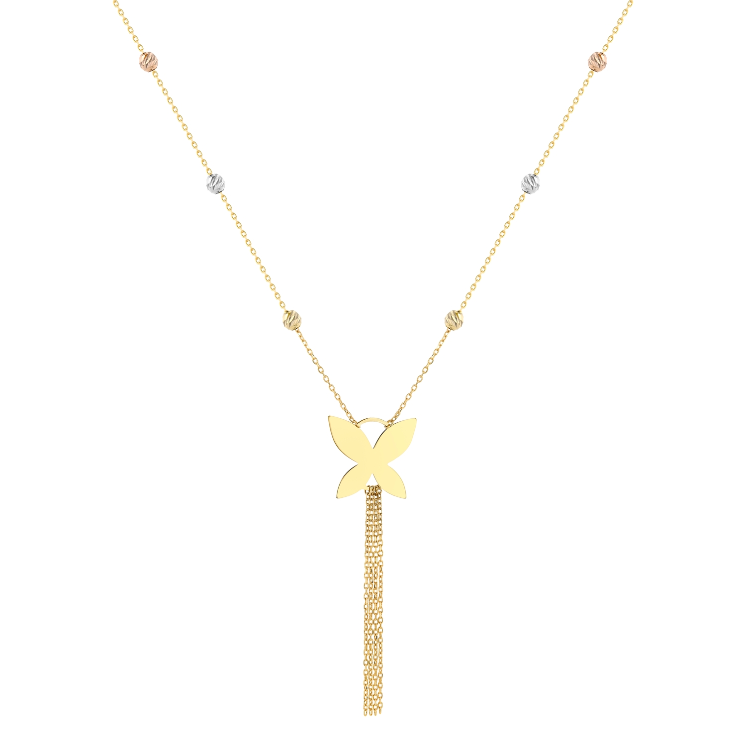 18K Butterfly Tassel Gold Necklace