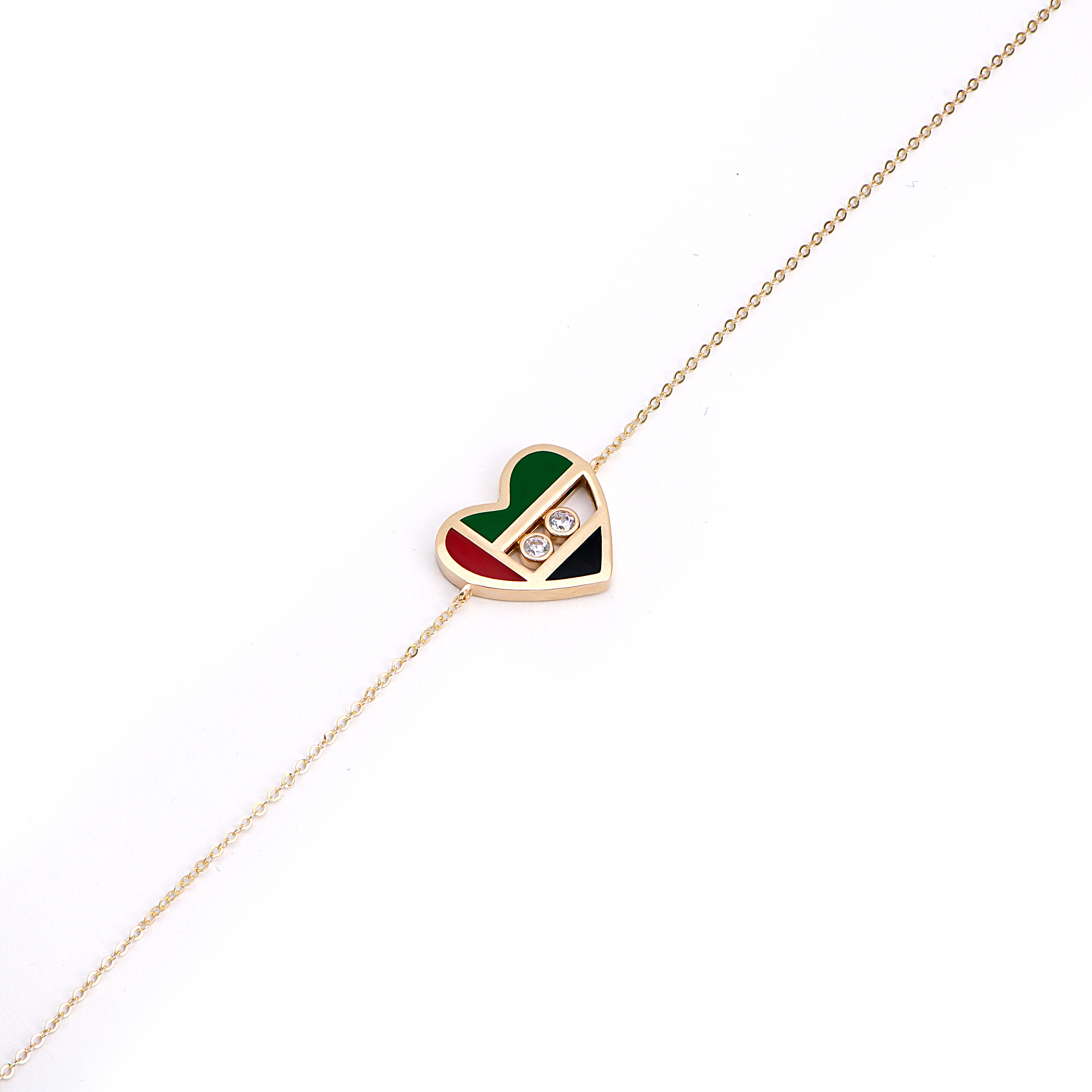 18K Unity Heart Flag Bracelet