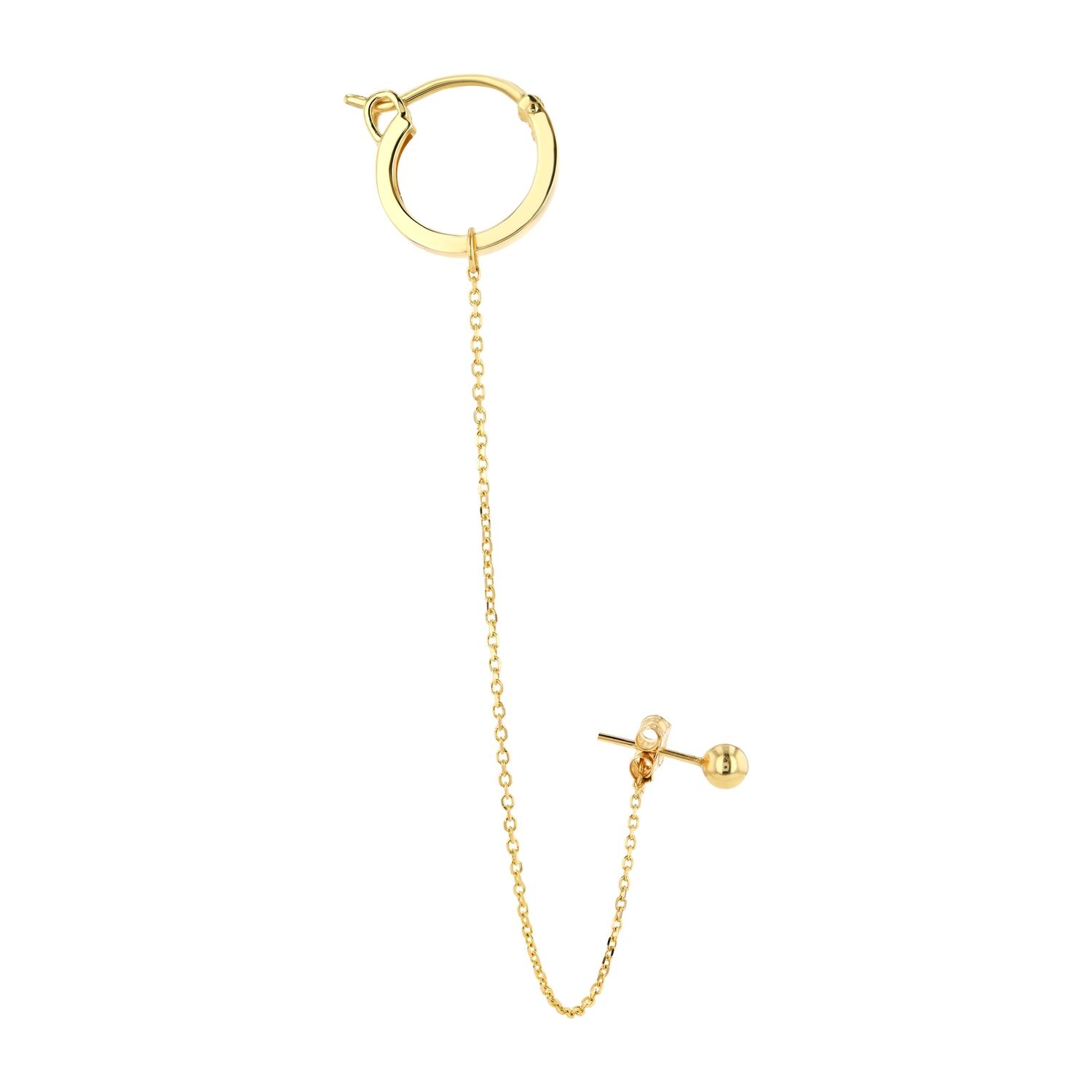 Chic 18K Gold Chain-Link Hoop Earring