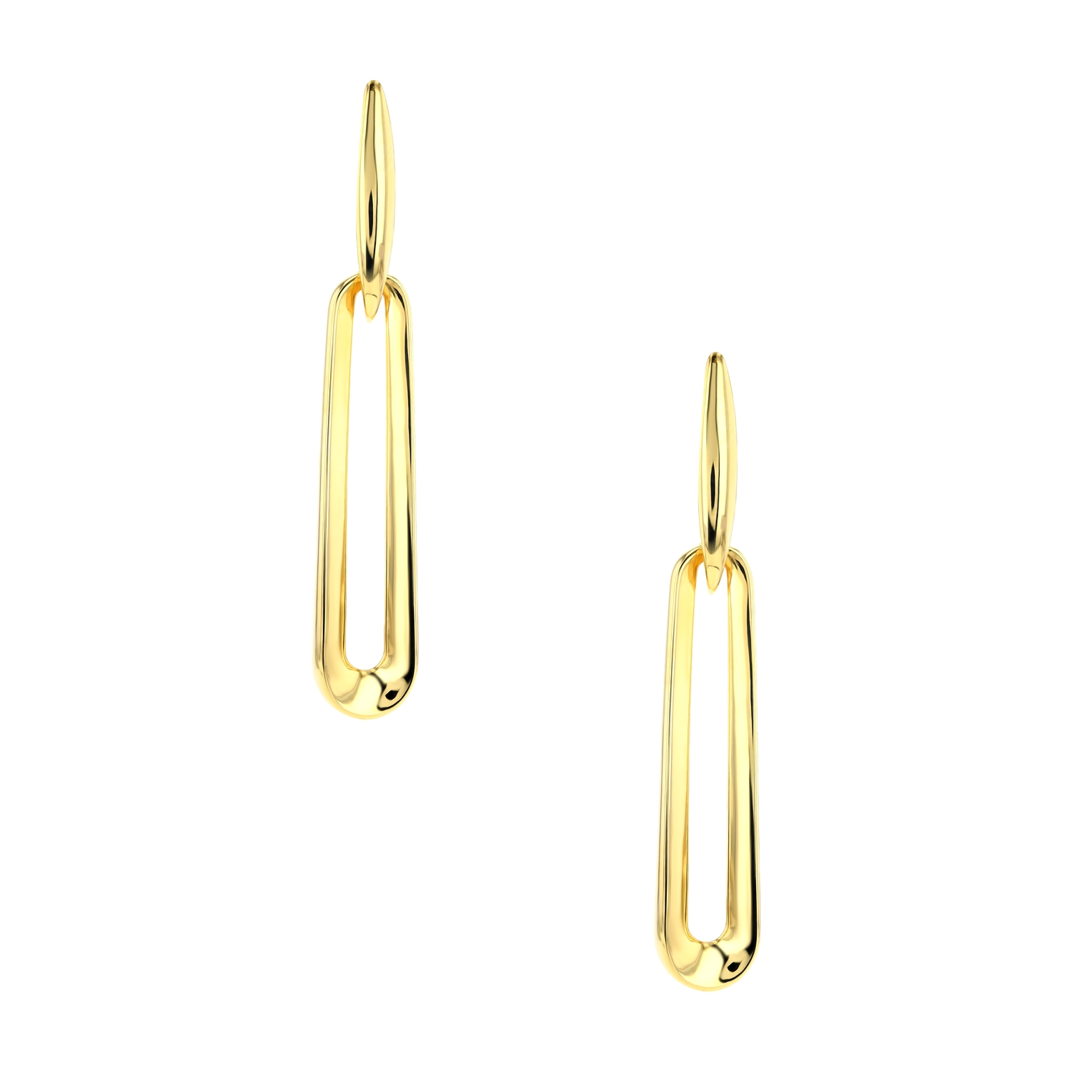 18K Linear Drop Gold Earrings