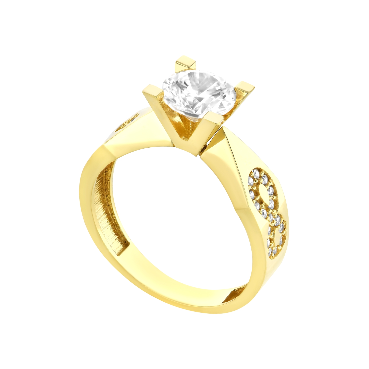 18K Infinity Tapered Gold Ring