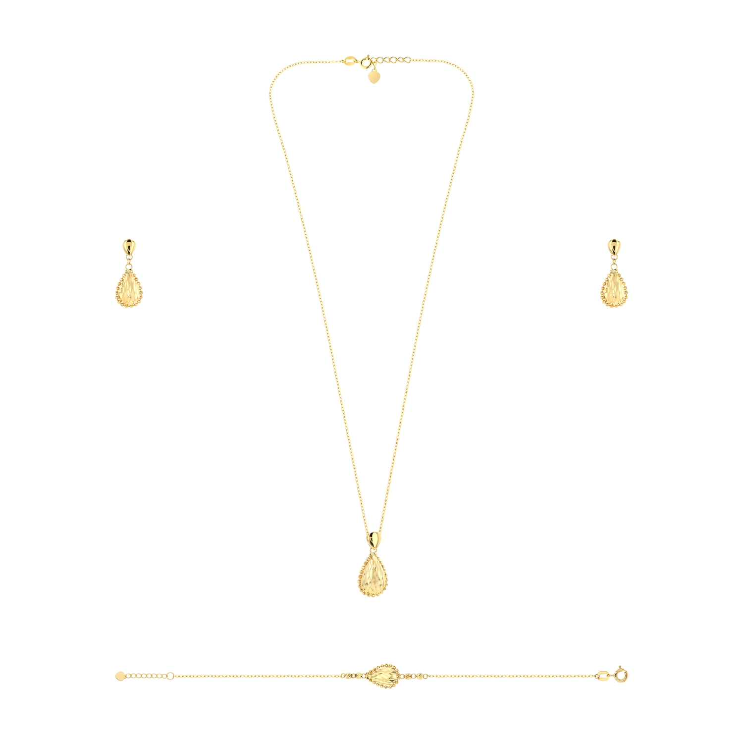 18K Classic Teardrop Gold Set