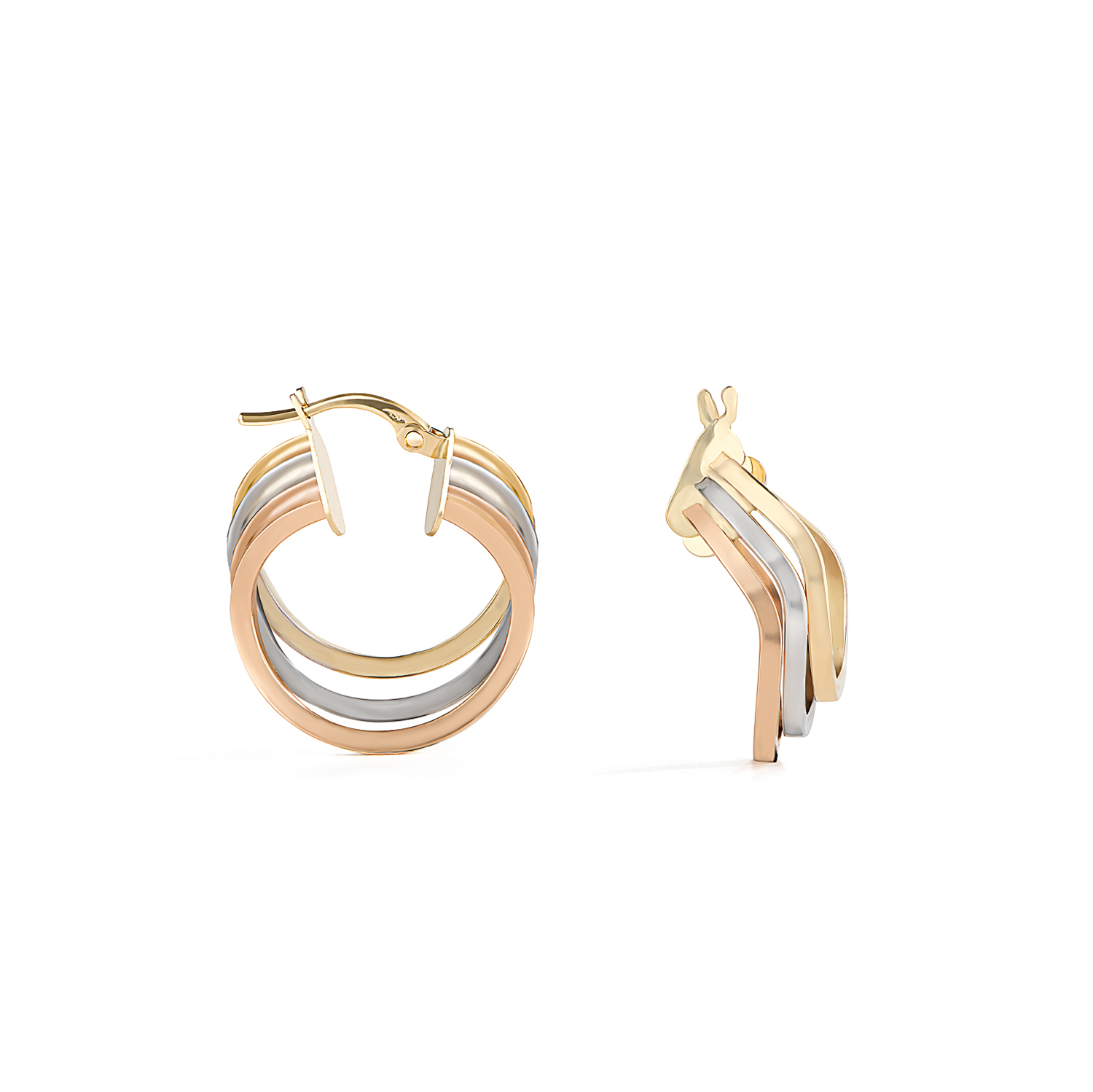 18K Wave Gold Earrings