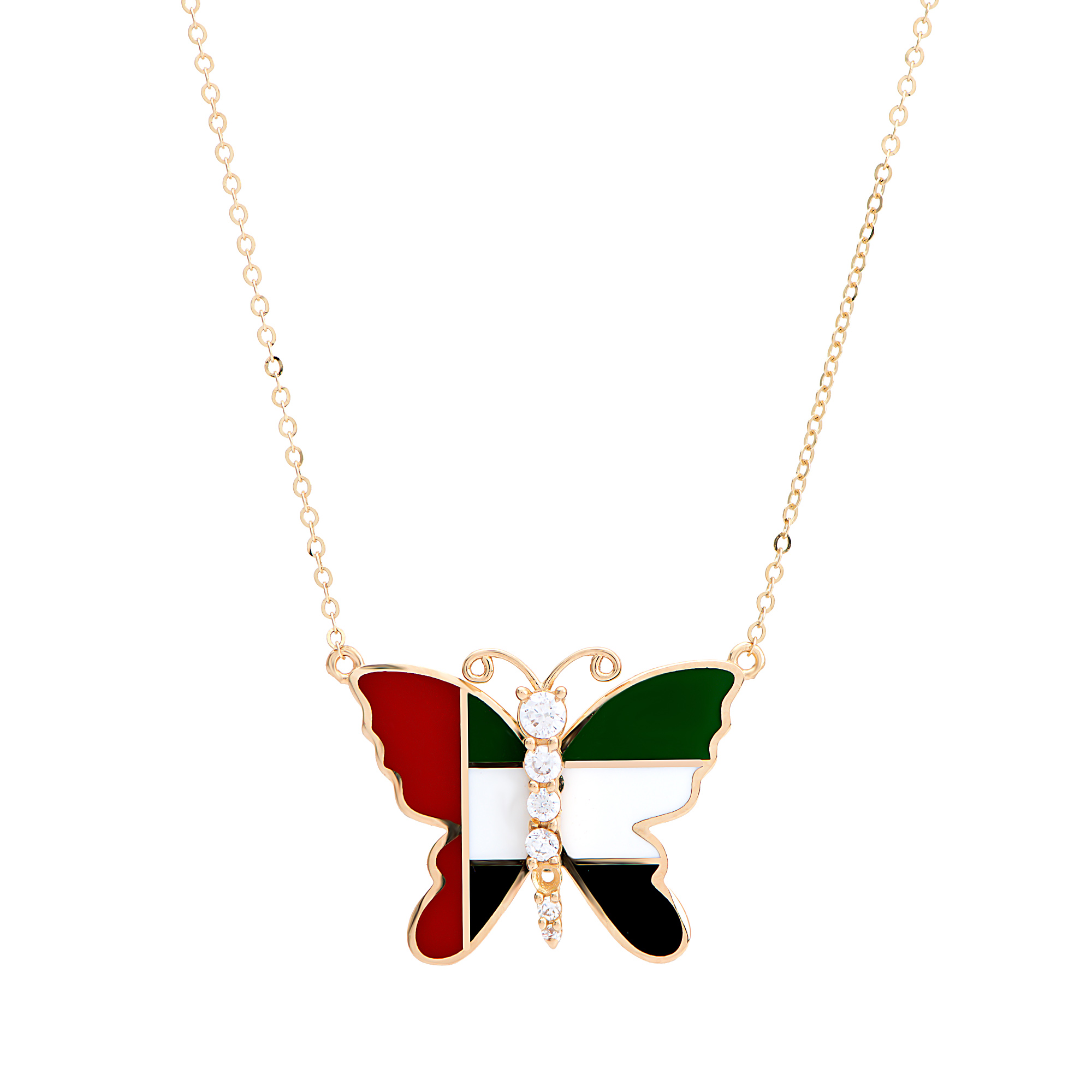 18K UAE Butterfly Gold Necklace