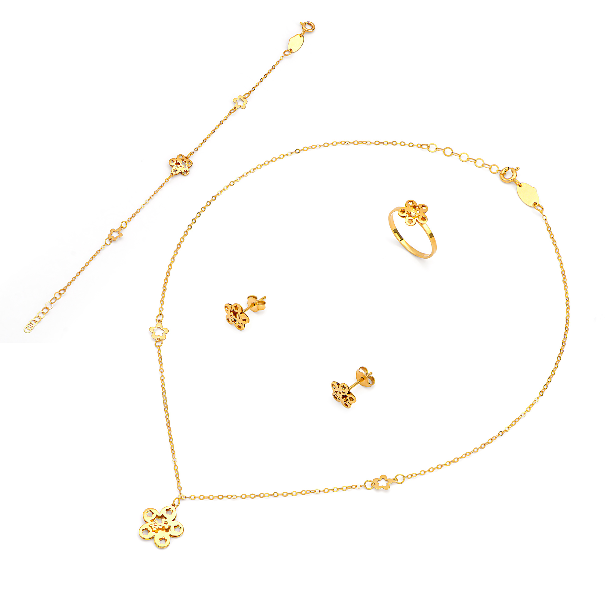 طقم فيلوريا ذهب 18 قيراط