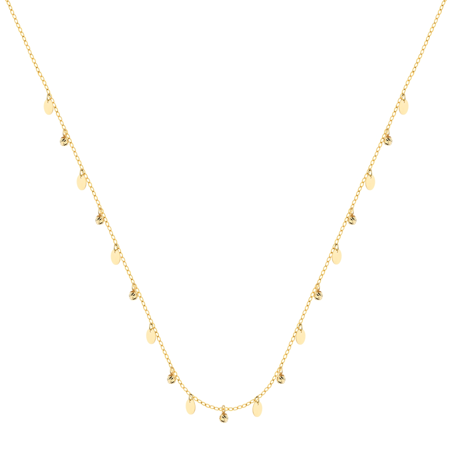 18K Dewdrop Charm Gold Necklace