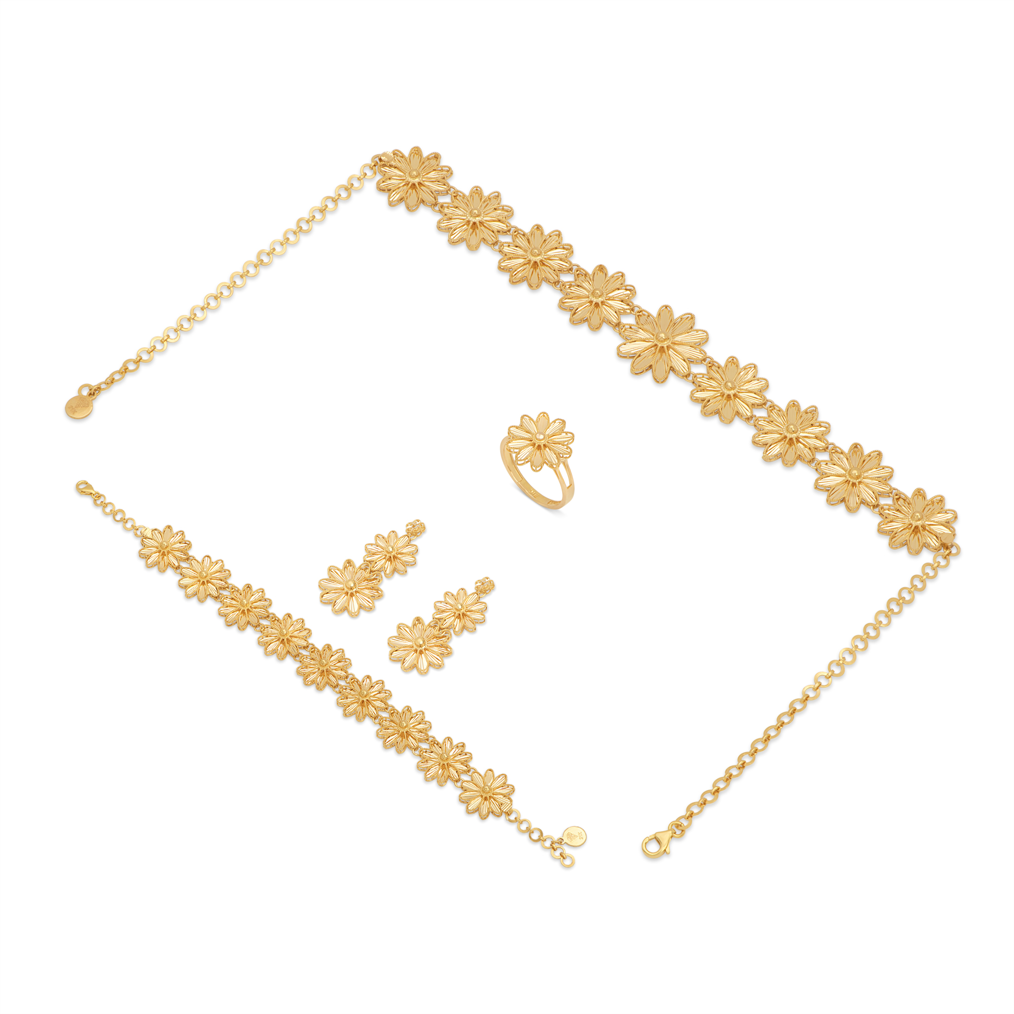 طقم ذهب تقليدي عيار 21 ONS – مجموعة وردة