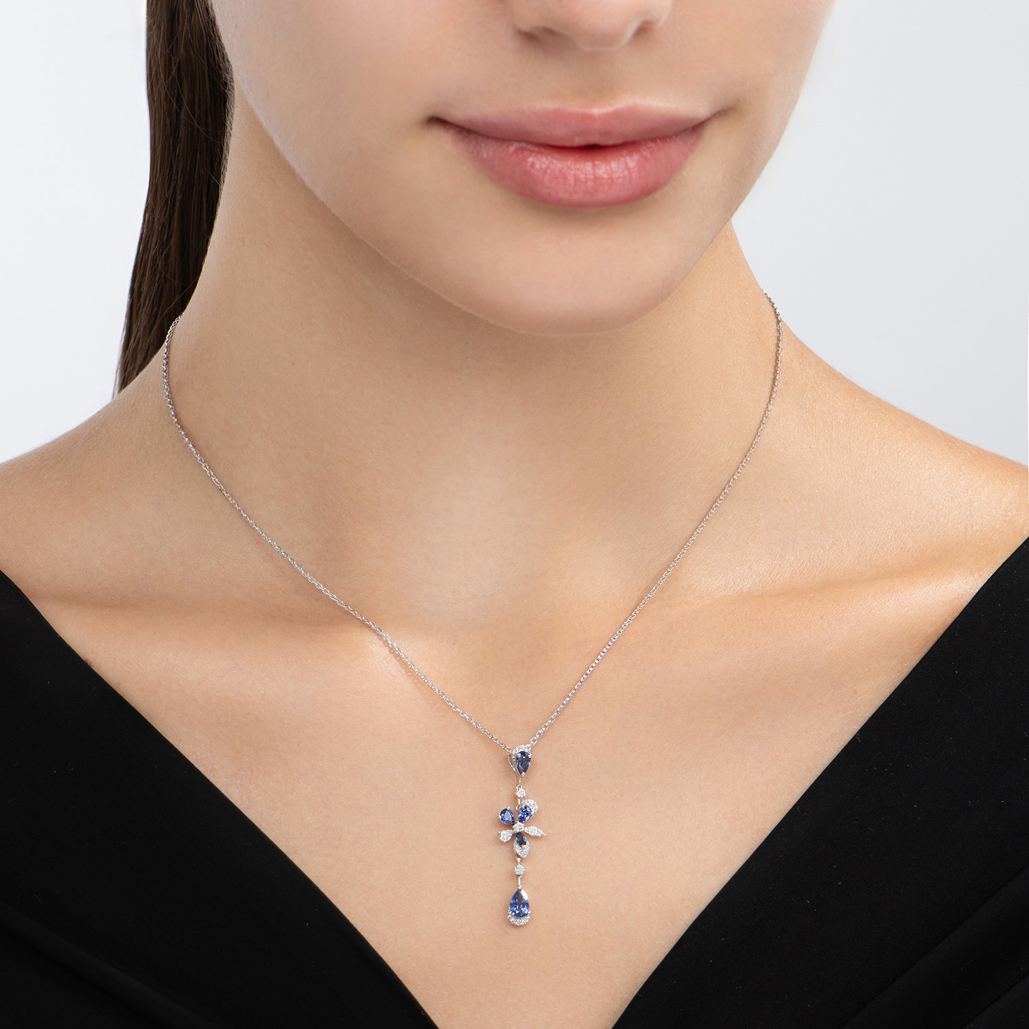 0.22CT Moon Flower Diamond Necklace