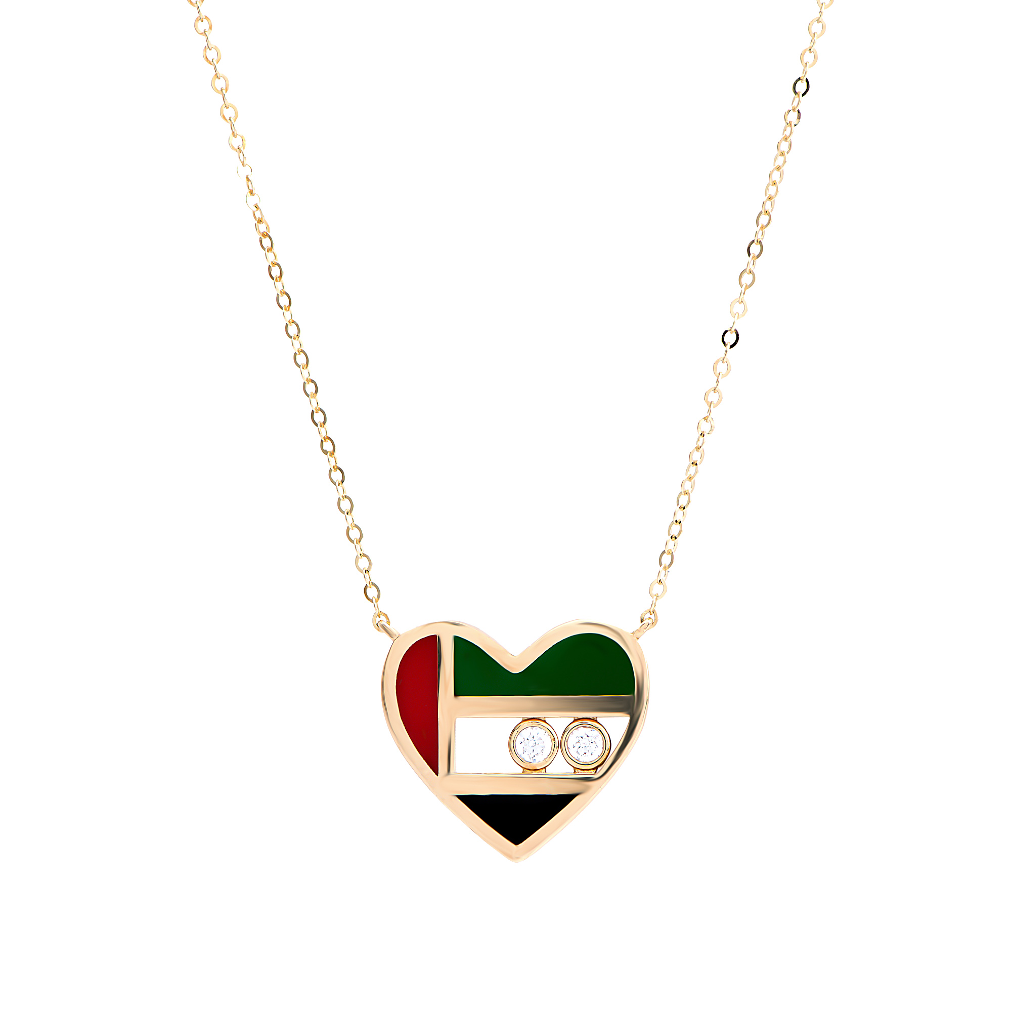 18K Emirati Heart Gold Necklace