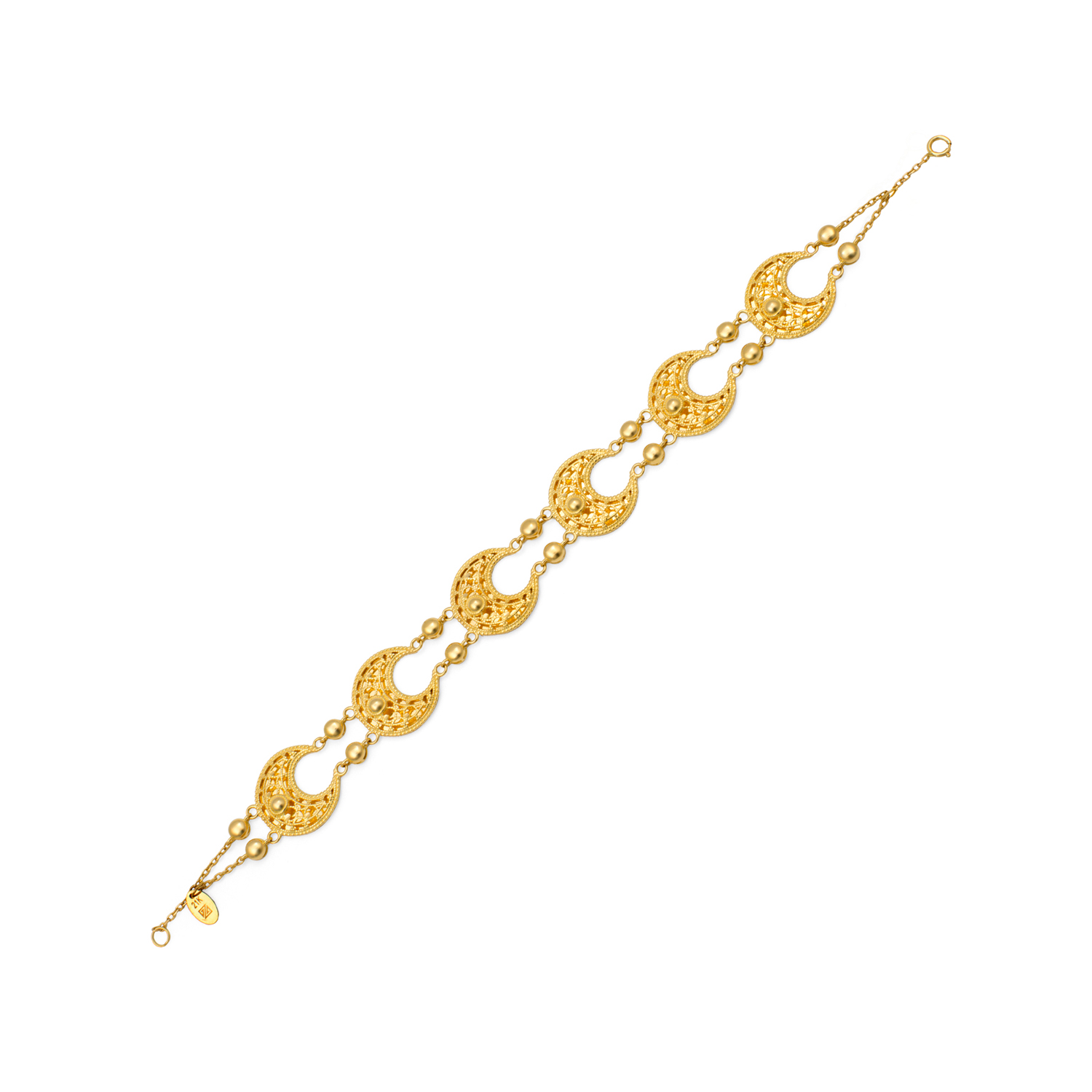 21K Crescent Gold Bracelet