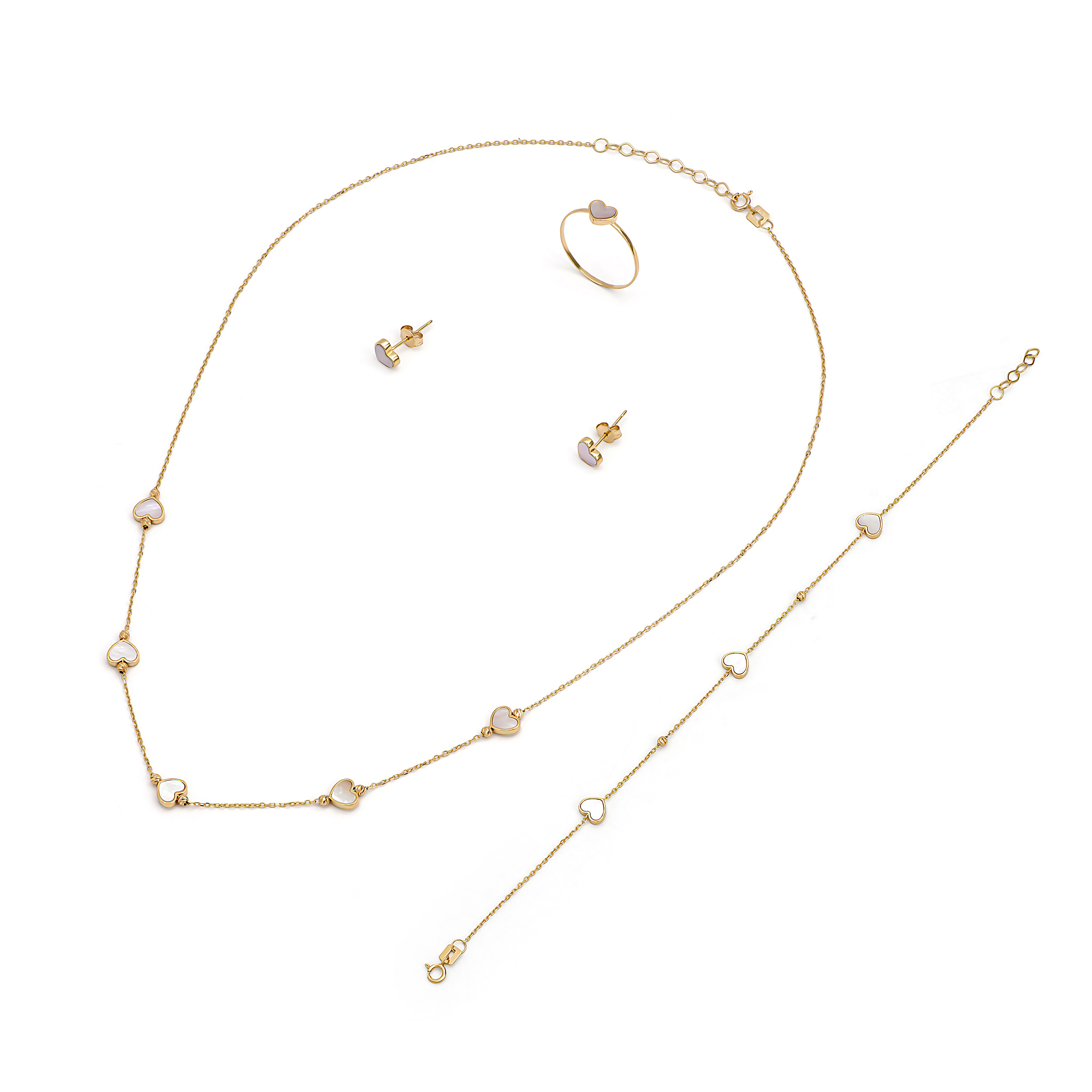 طقم حبيت من الذهب عيار 18 قيراط