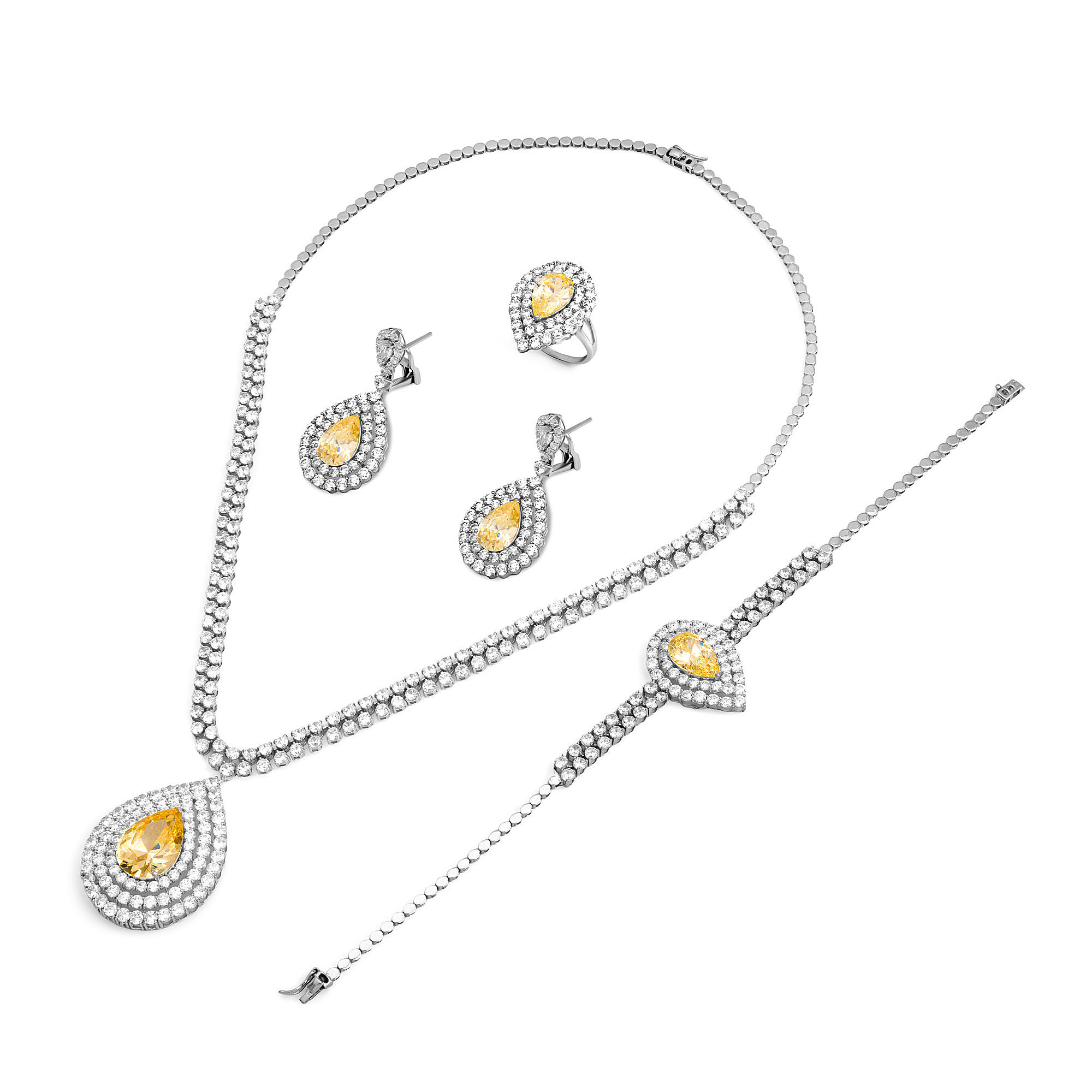18K Rivane White Gold Gem Set