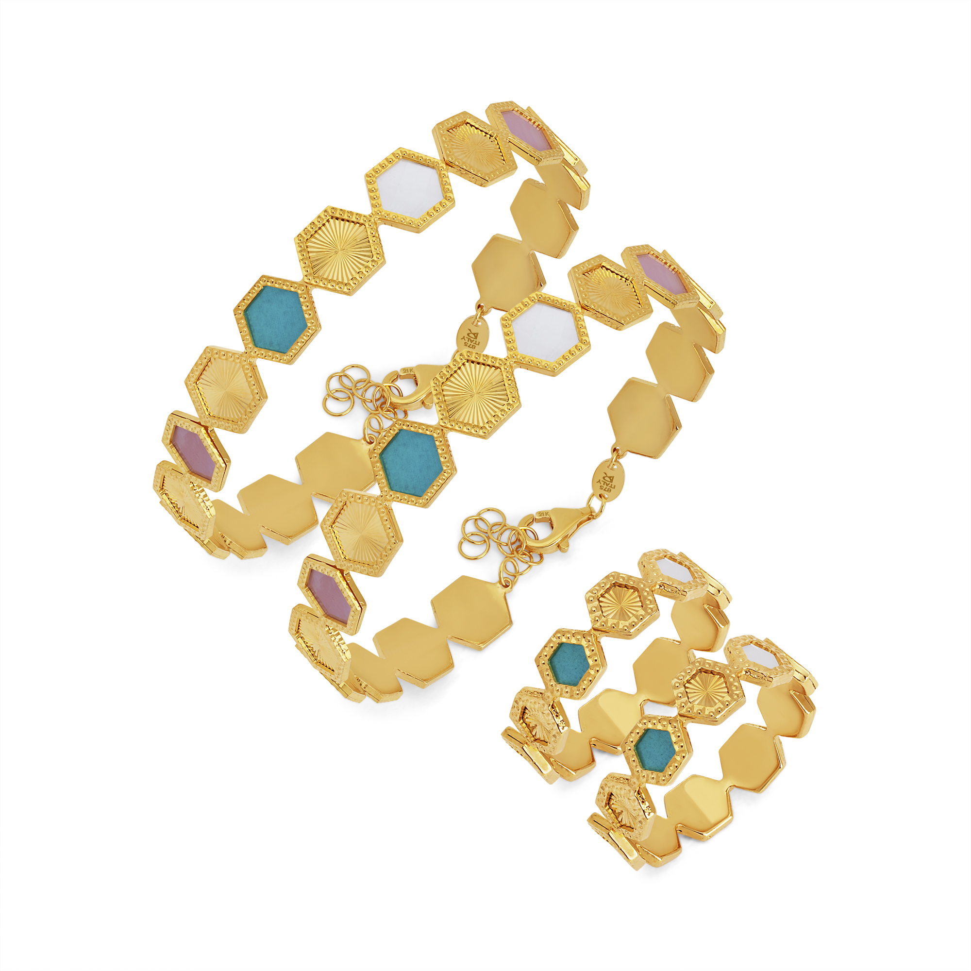 21k Bubbly Gold Set