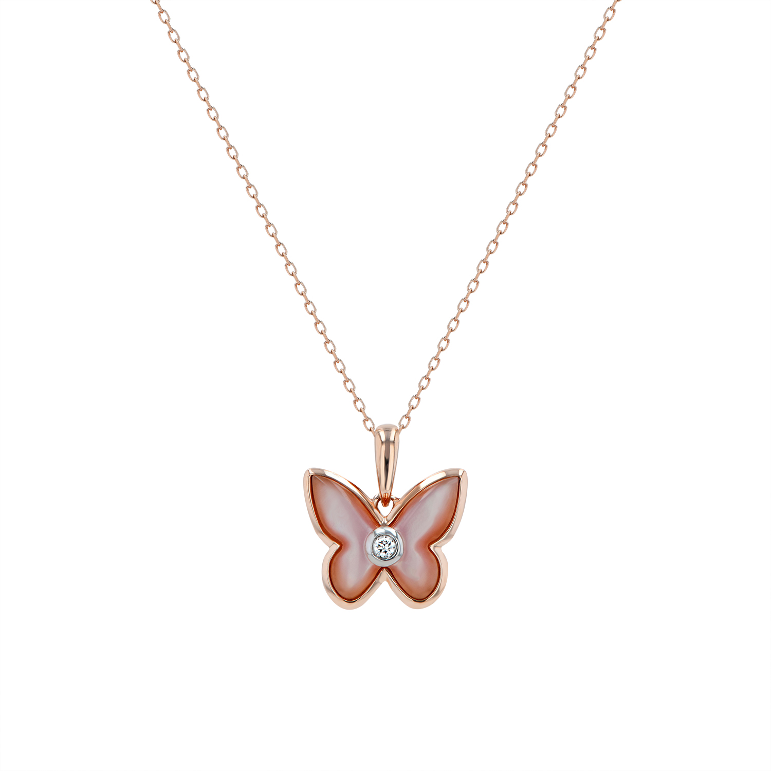 Pink Butterfly Necklace