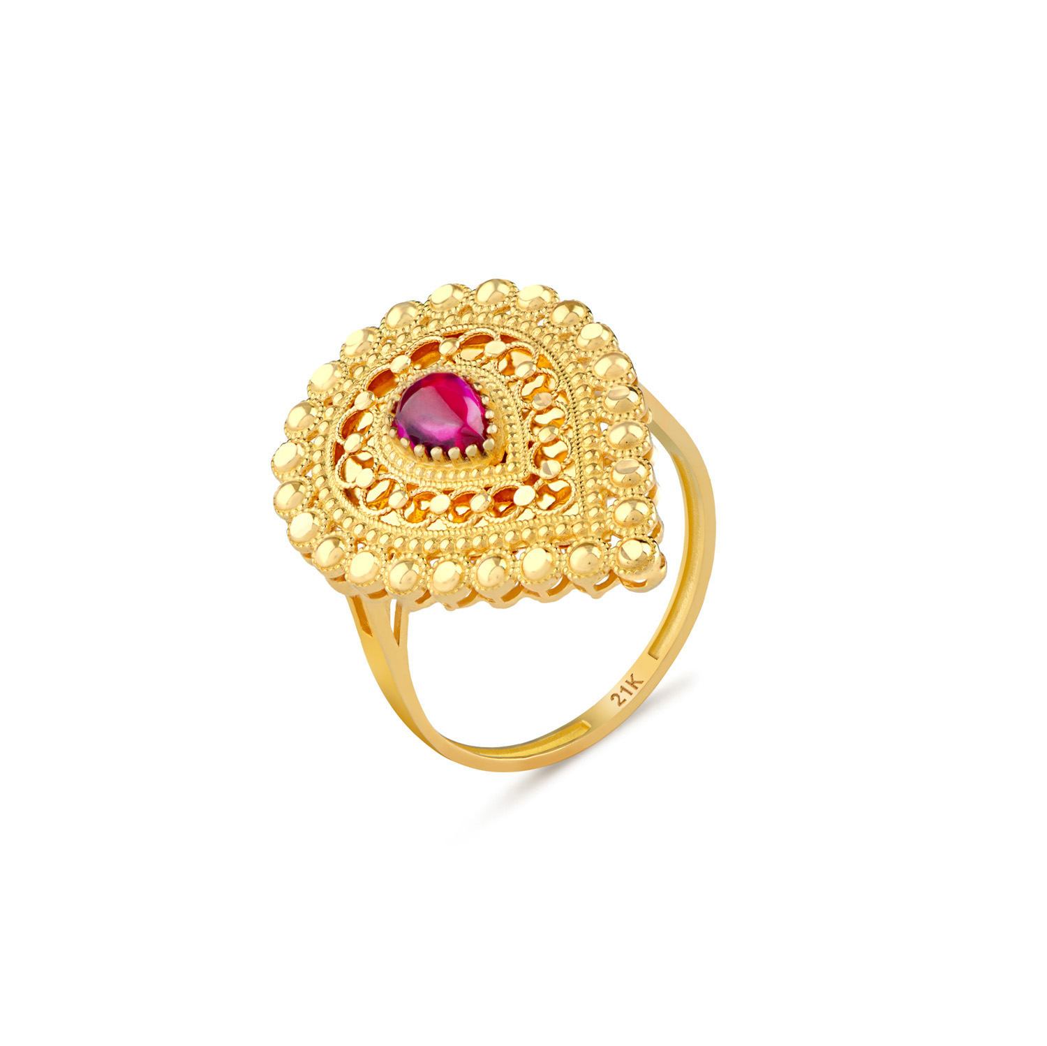 21K Dewdrop Gold Ring