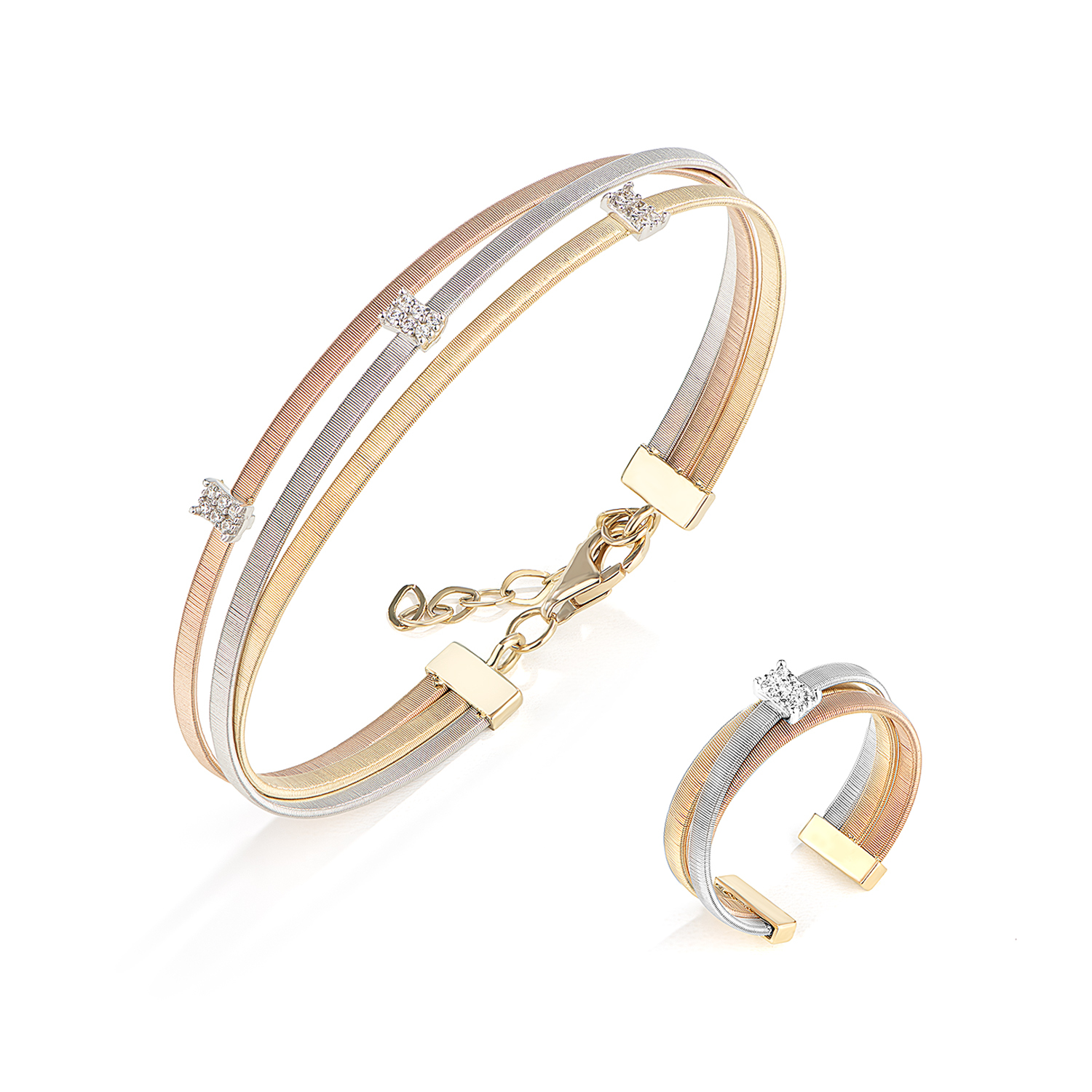 18K Briony Trifecta Gold Bracelet  Set