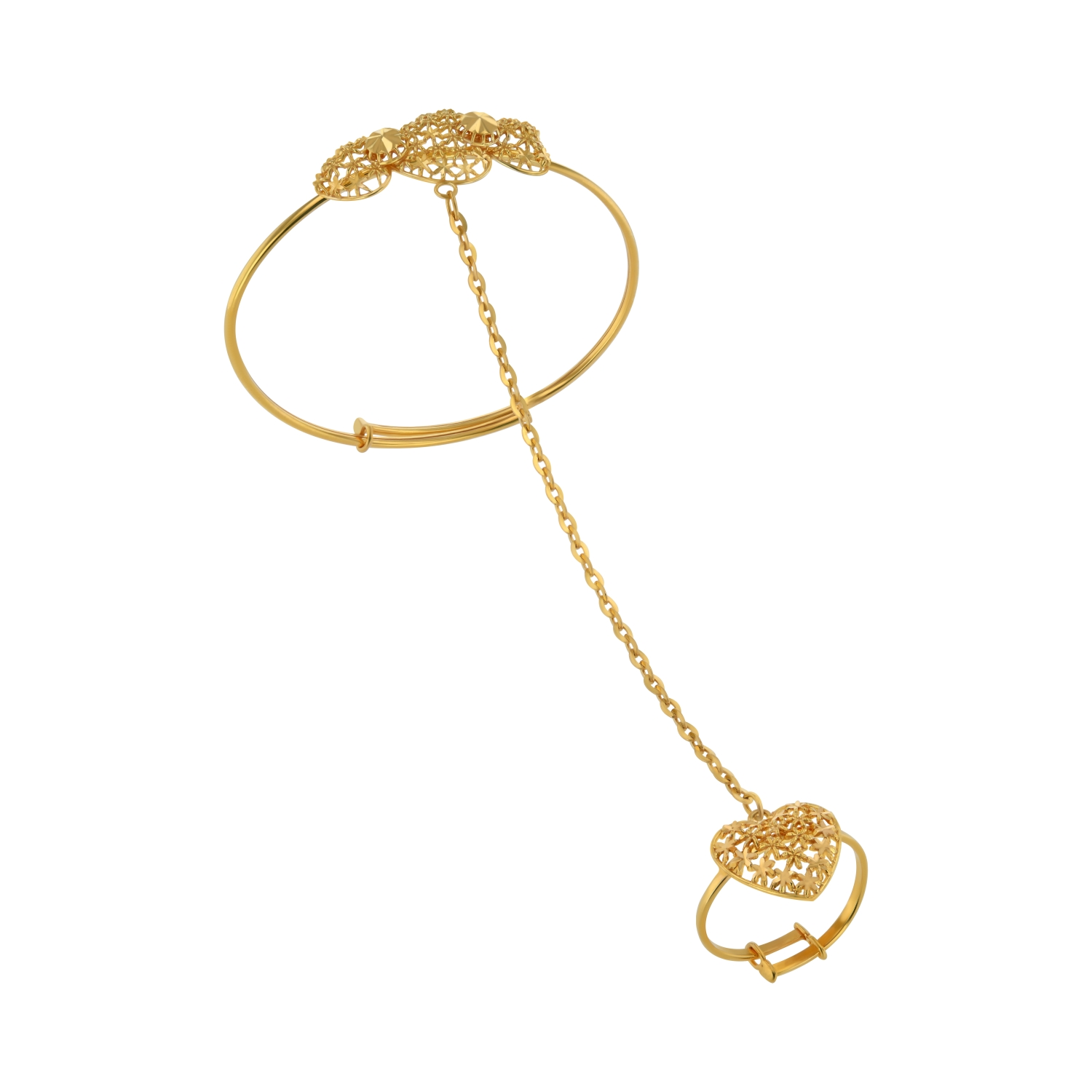 21K Adjustable Kid's Gold Ring Bracelet