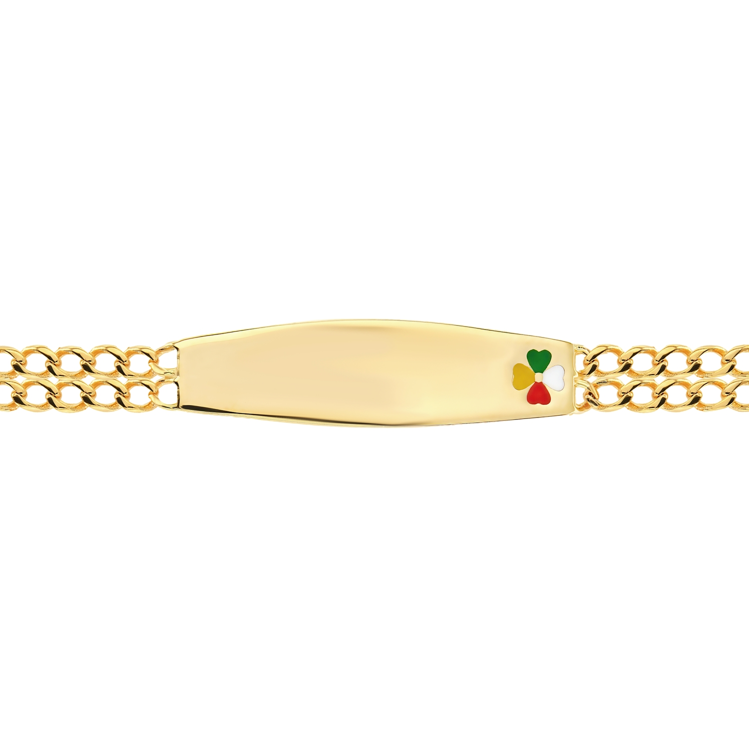 21K Colorful Clover-shaped Gold Kids Bracelet