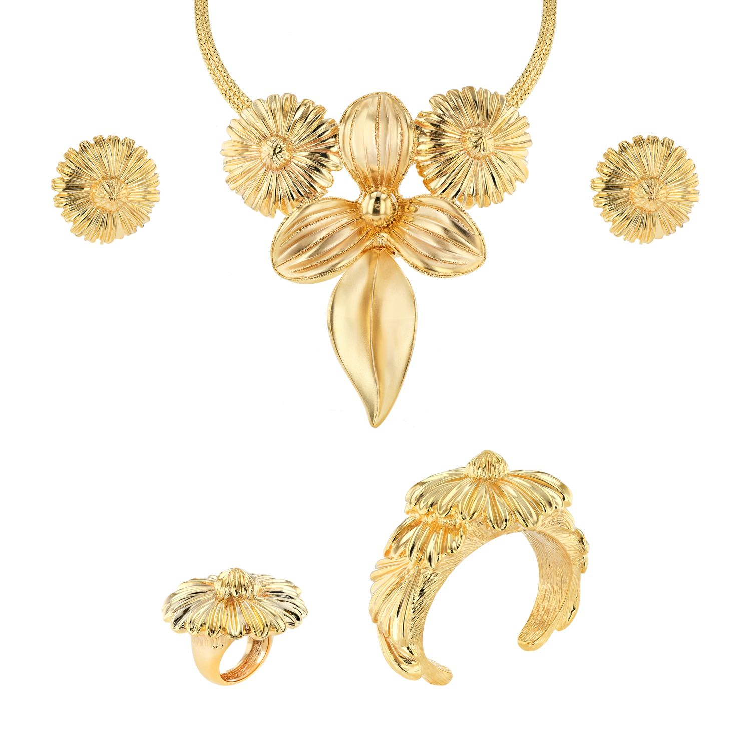 21K Blossom Gold Set