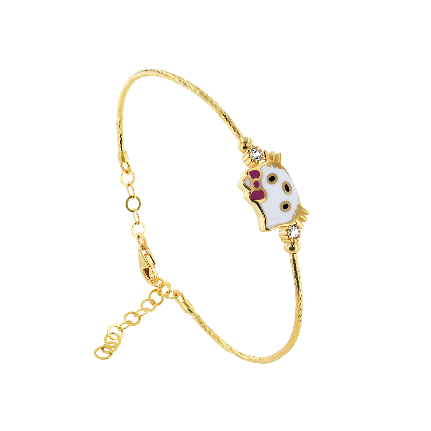 21K Gold Kitten Kids Bracelet