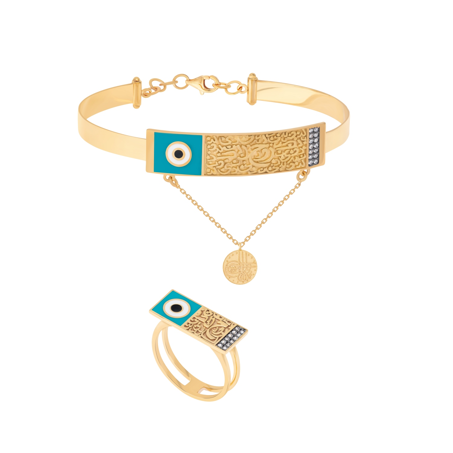 طقم ذهب تراثي عيار 21