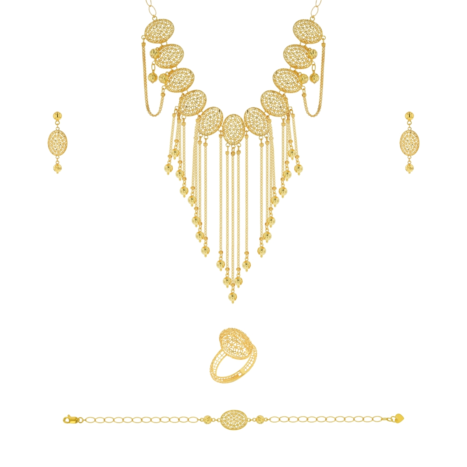 طقم ذهب عيار 21