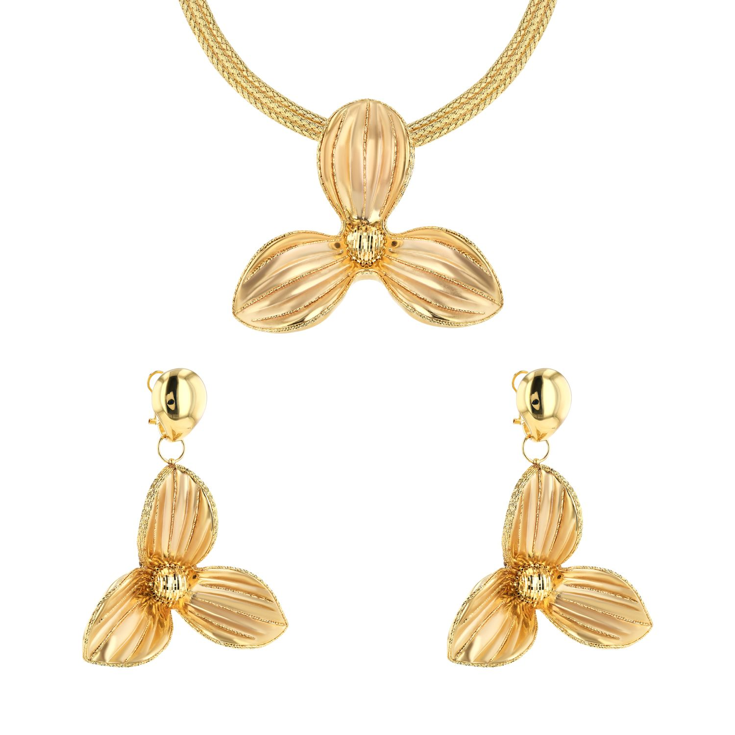 21K Blossom Gold Set