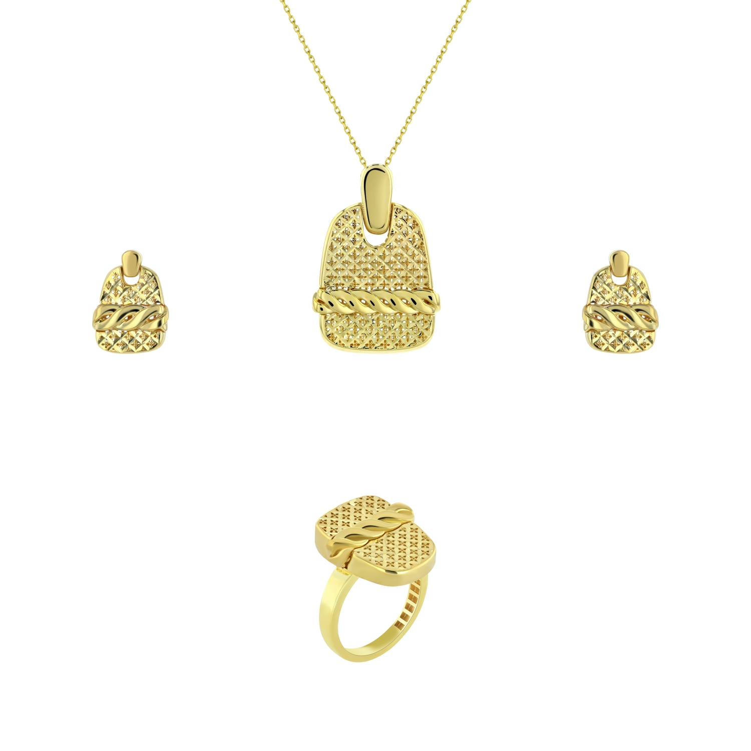 21K Gold Pendant Set