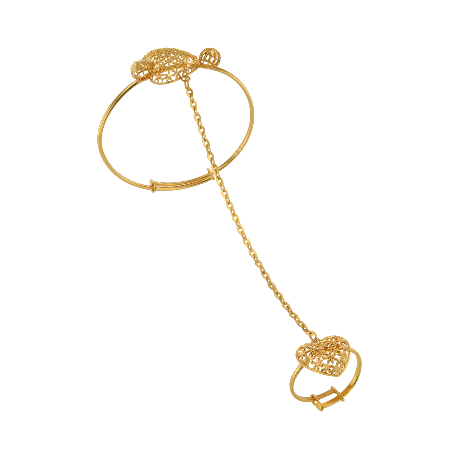 21K Adjustable Kid's Gold Ring Bracelet