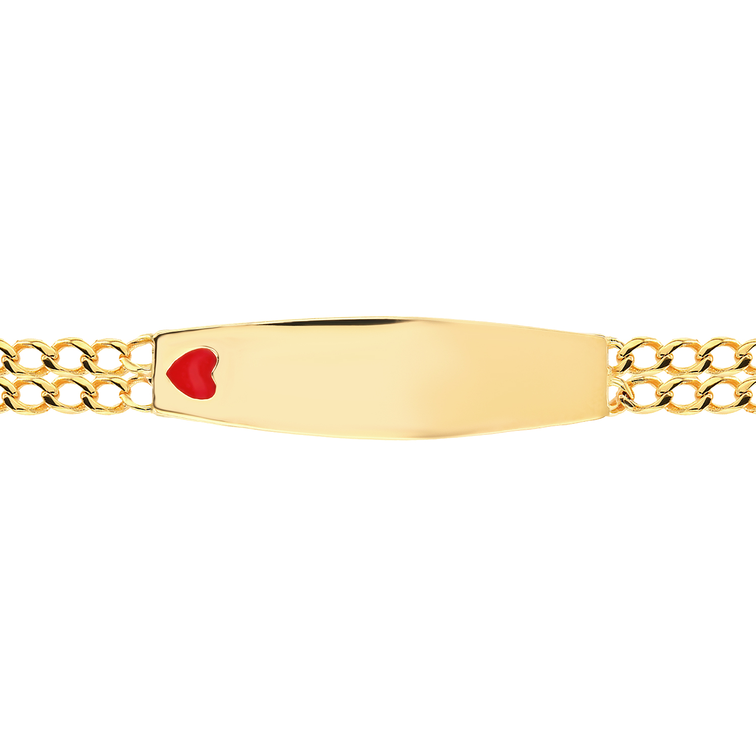 21K Red Heart-shaped Gold Kids Bracelet