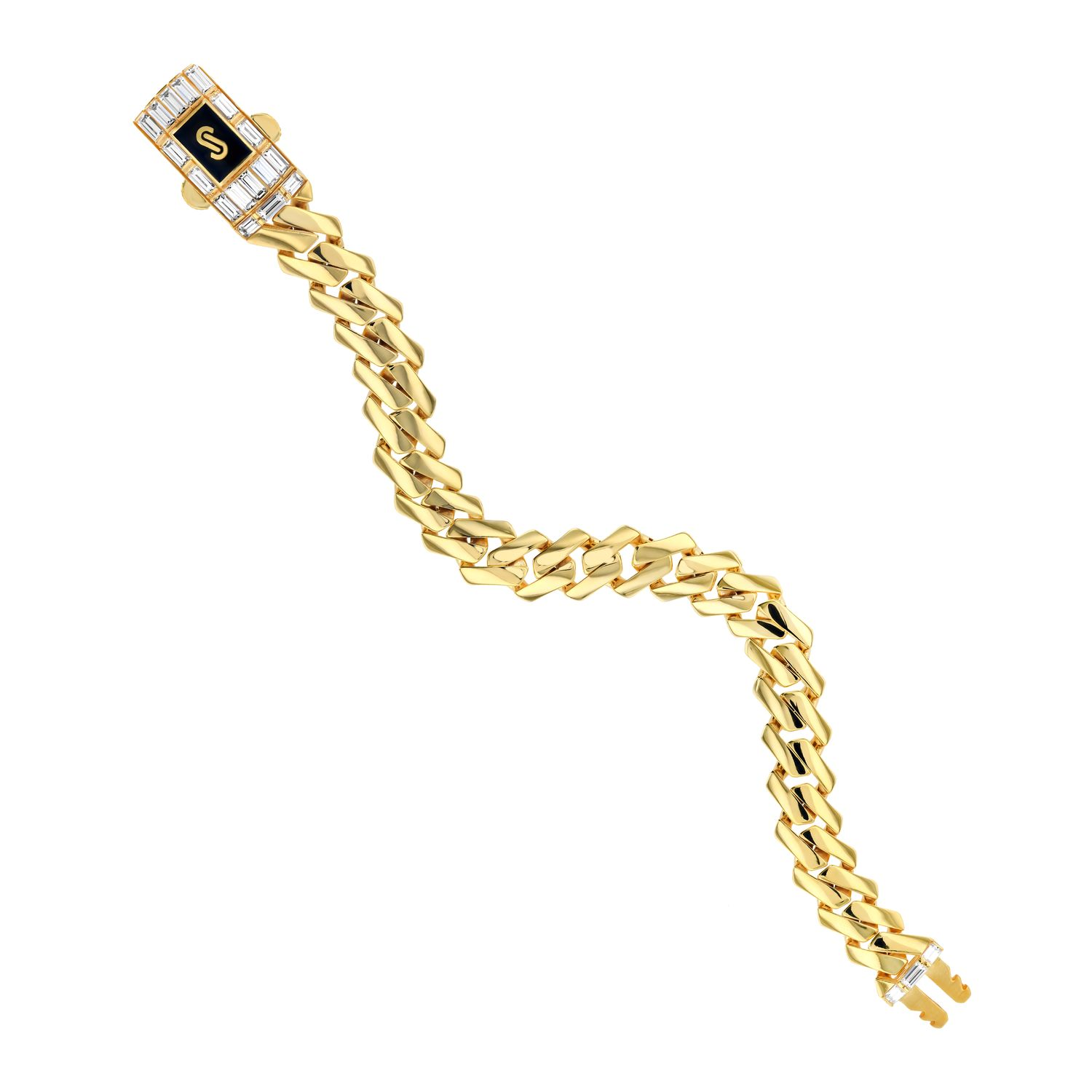 21K Edge Monaco Chain Gold Bracelet