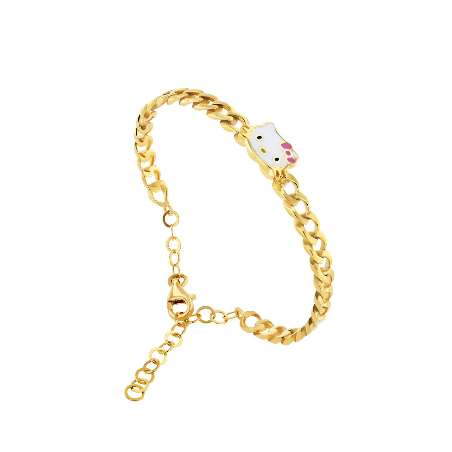 21K Gold Kitten Kids Bracelet