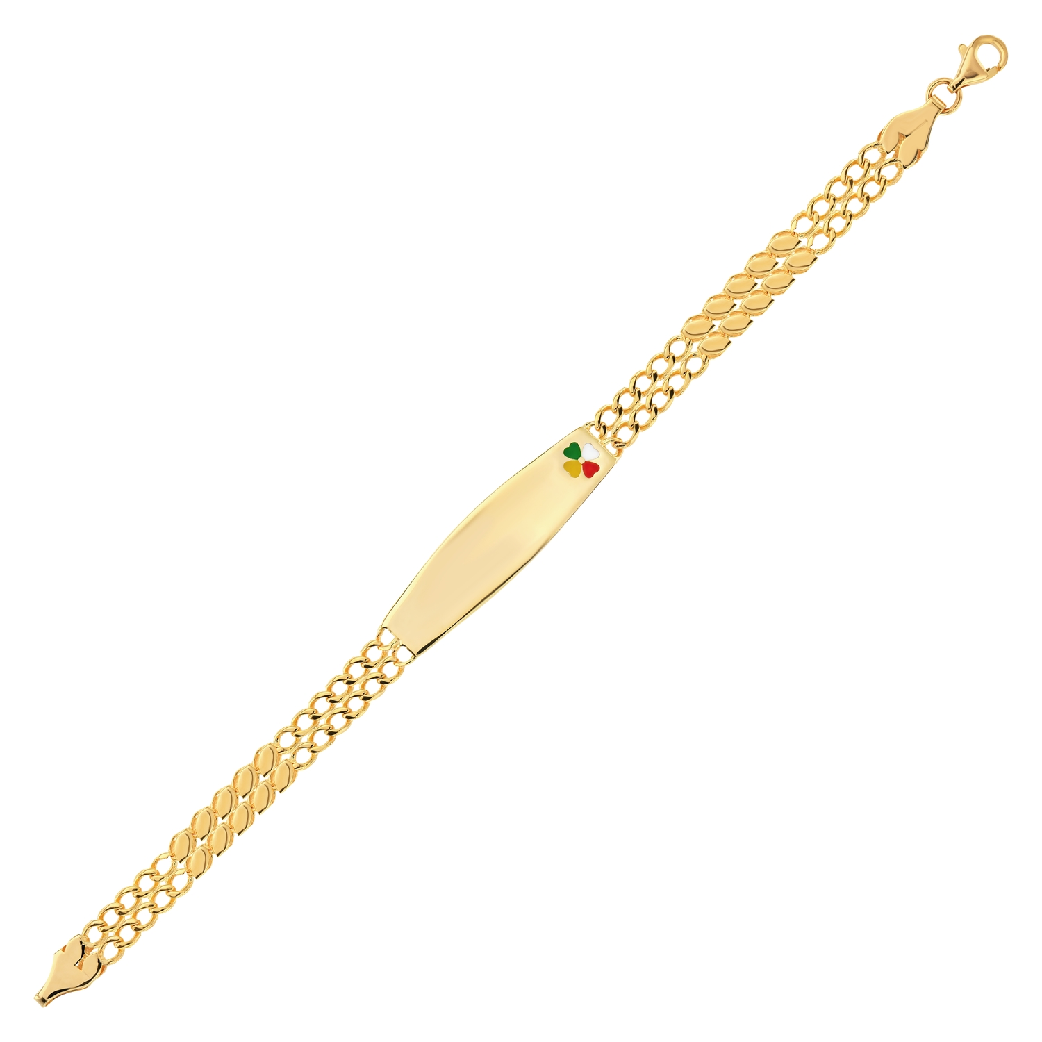 21K Colorful Clover-shaped Gold Kids Bracelet
