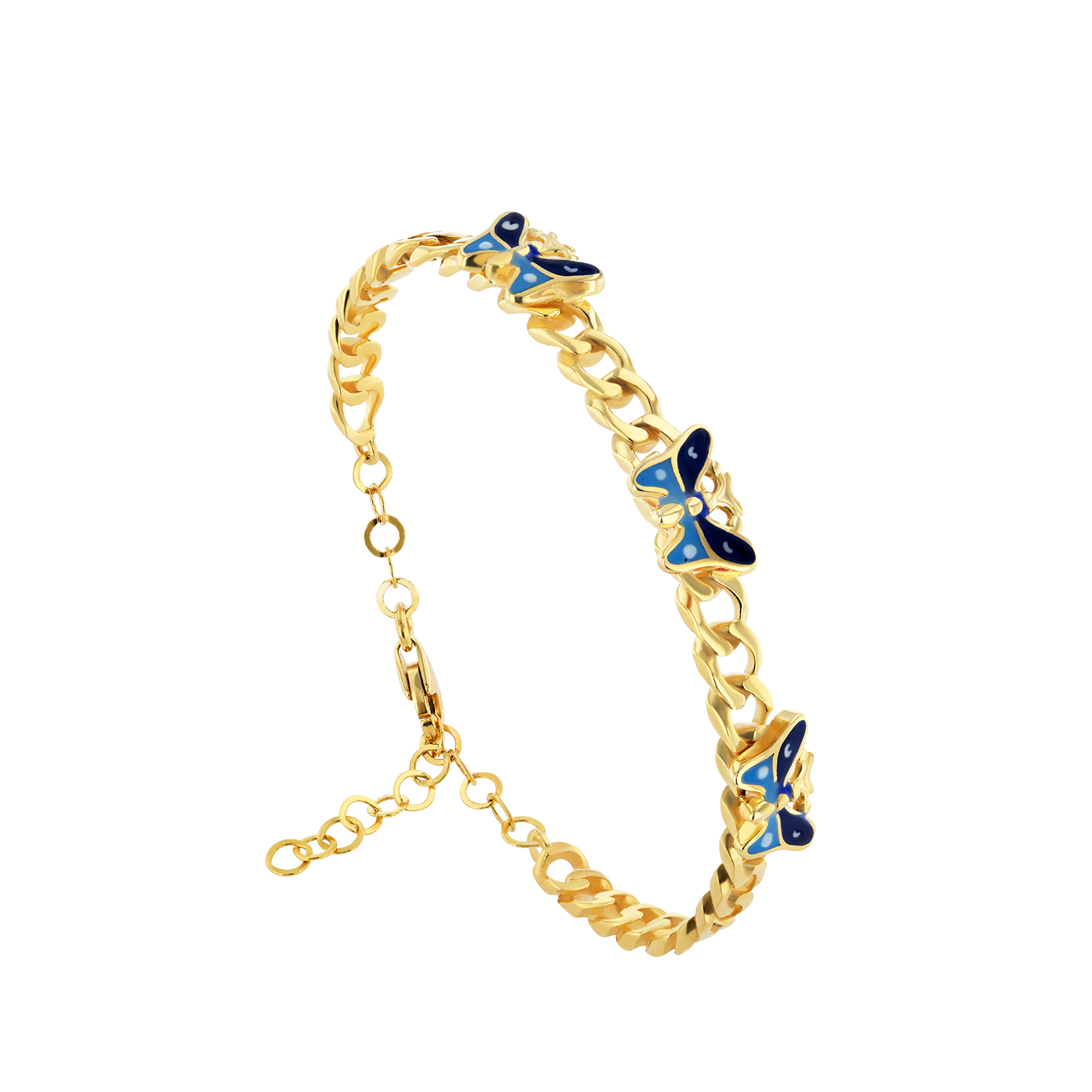 21K Gold Butterfly Kids Bracelet