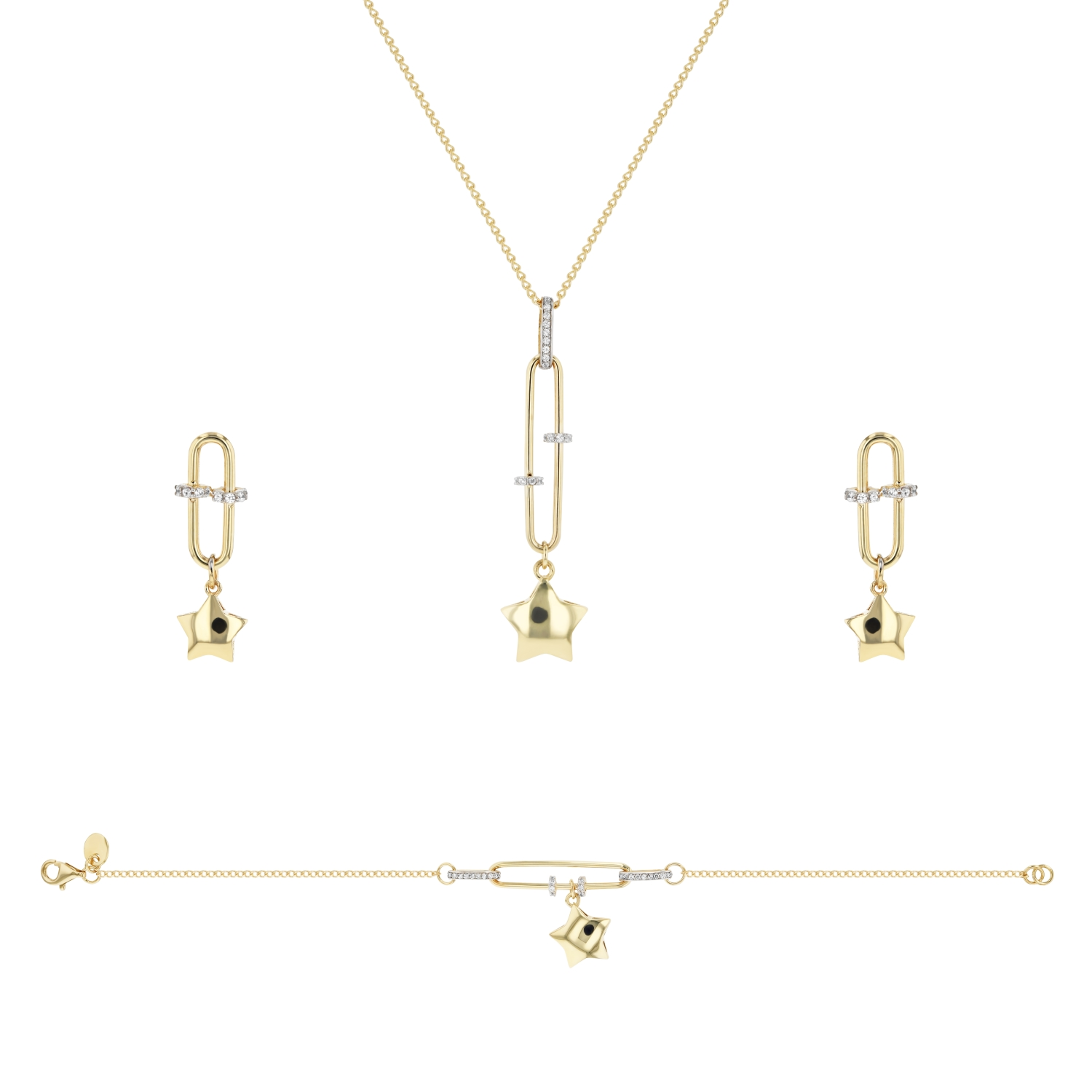 18K Gold Pendant Set