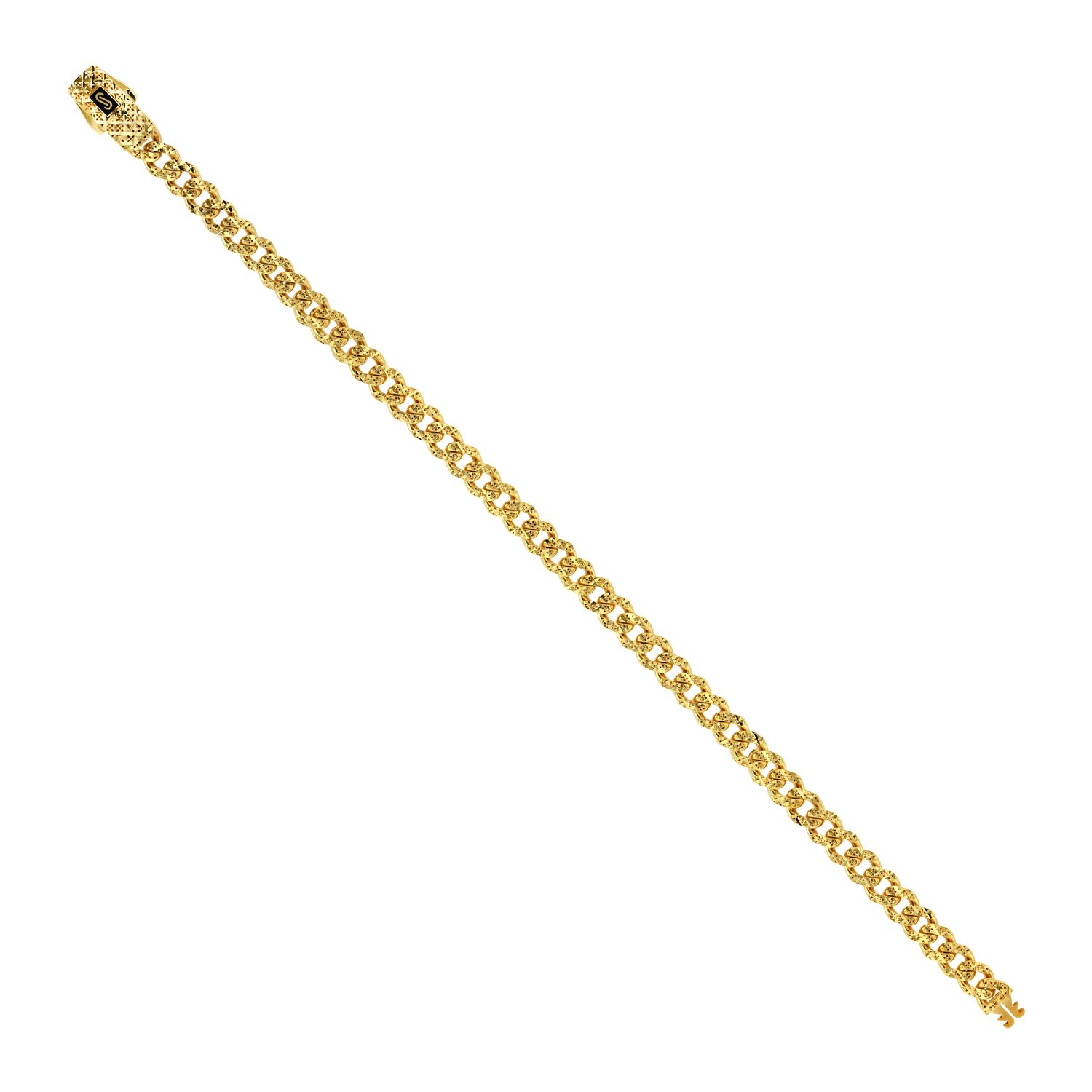 21K Classic Monaco Chain Gold Bracelet