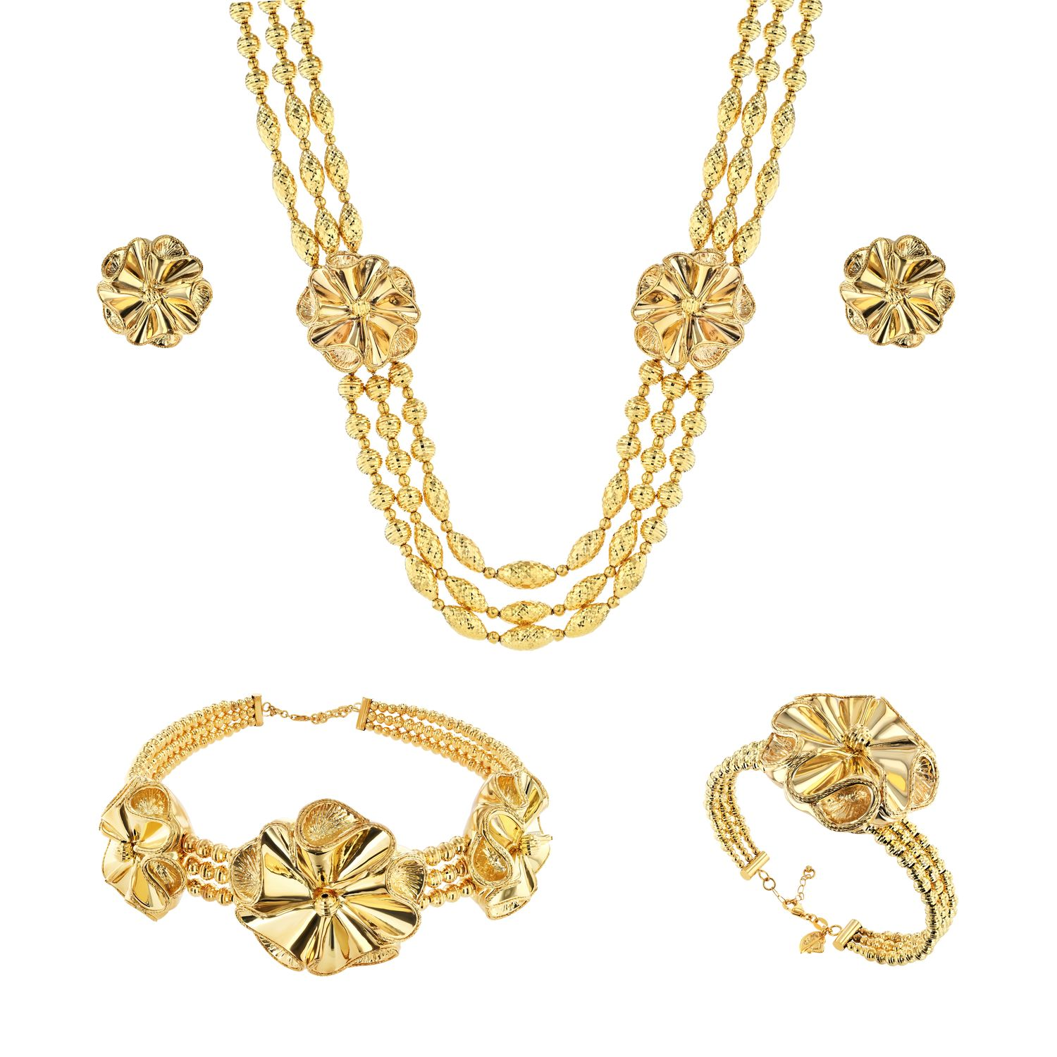 21K Blossom Gold Set