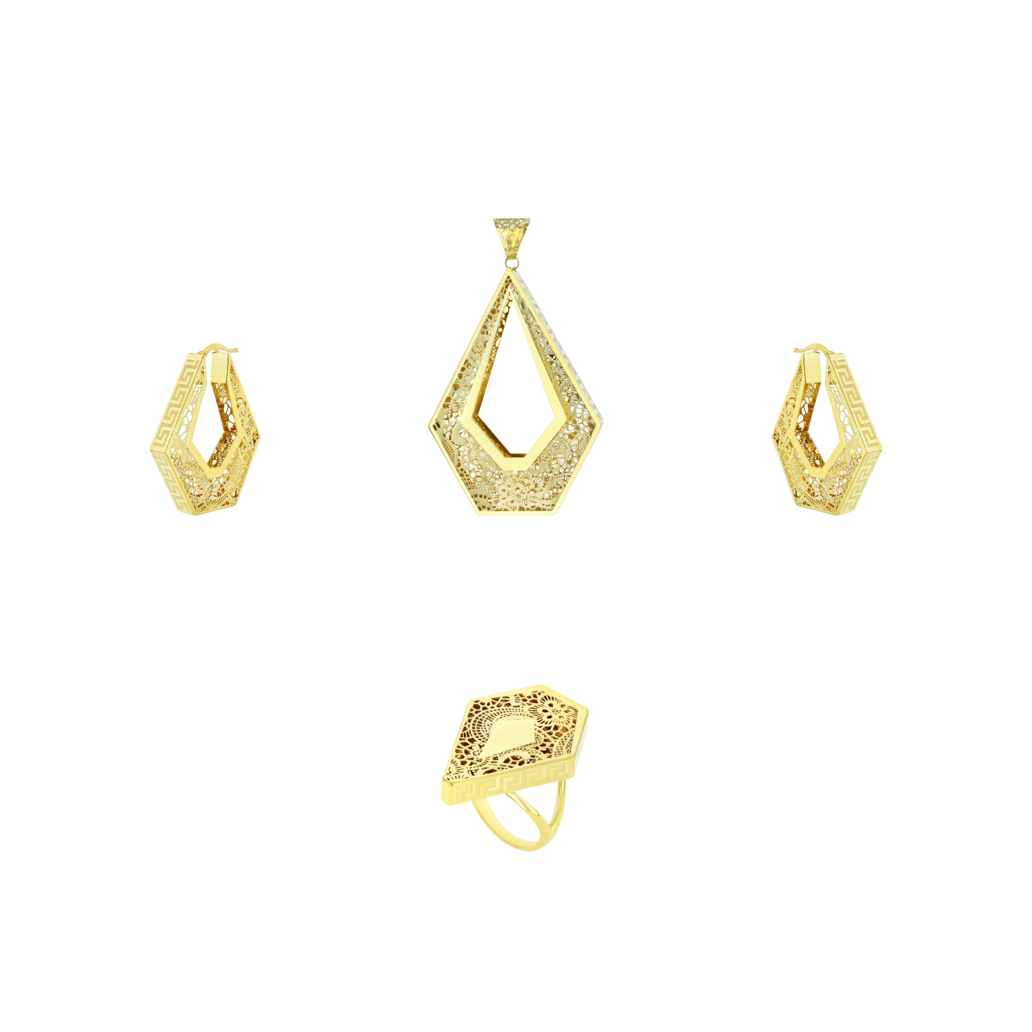 21K Gold Pendant Set