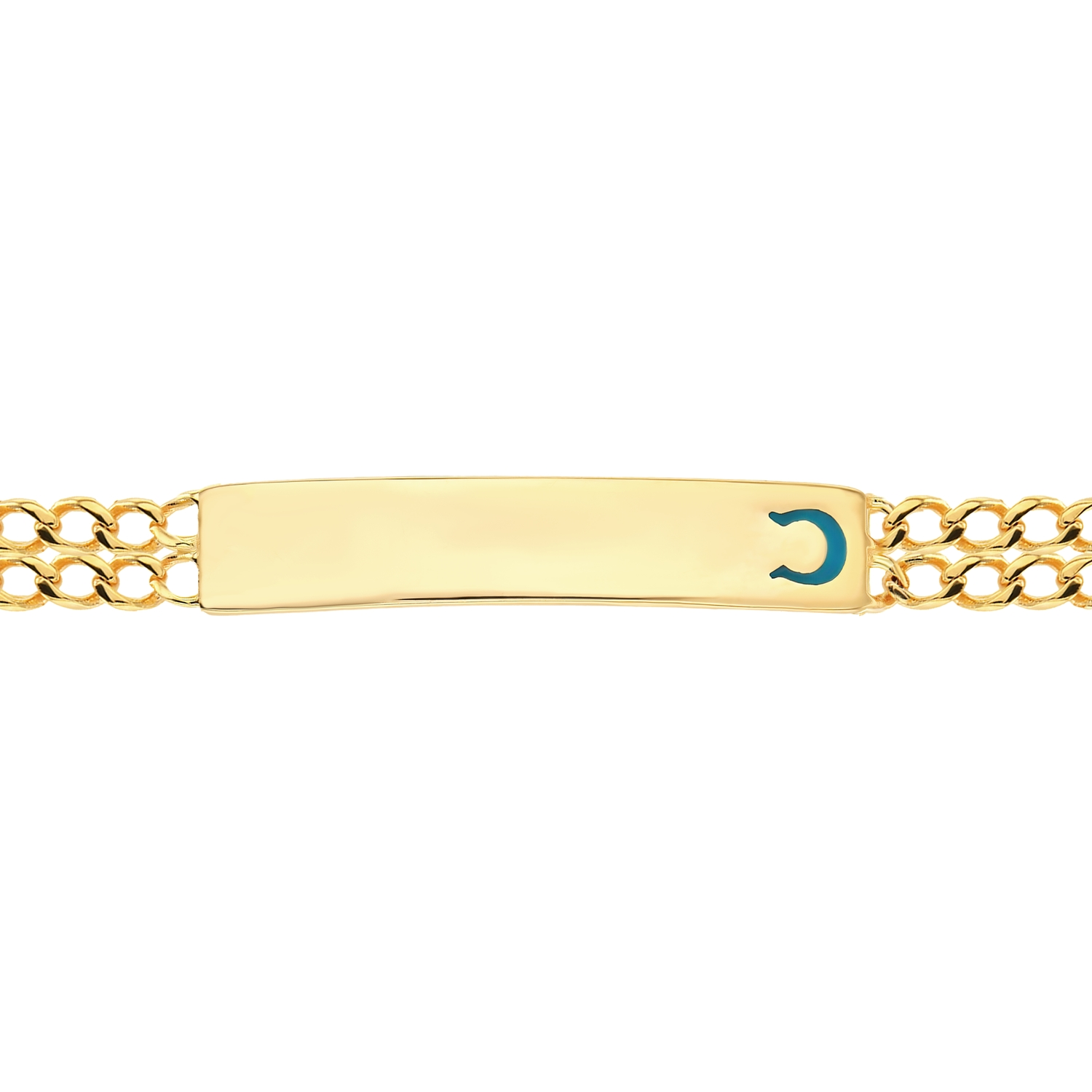 21K Blue Horseshoe-shaped Gold Kids Bracelet