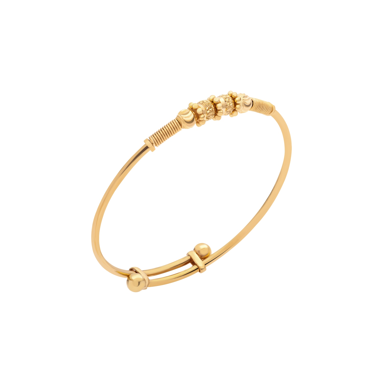 21K Kids Gold Hand Wear Bracelet With Adjustable Ring