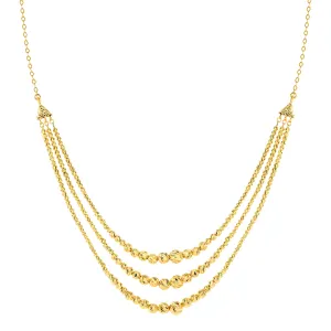 21K Rhapsody Beaded Drapes Gold Necklace