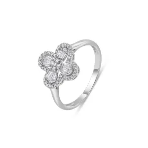 0.2CT Diamond Clover Ring