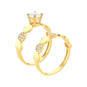 Blooming flower 21K Twins Gold Ring