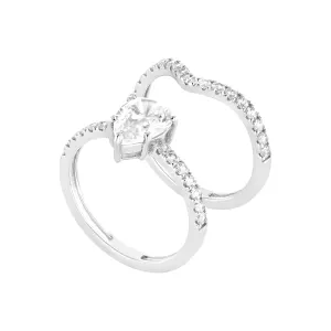 Swirl 18K Twins Engagement Ring