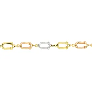 18K Carabiner Link Gold Bracelet